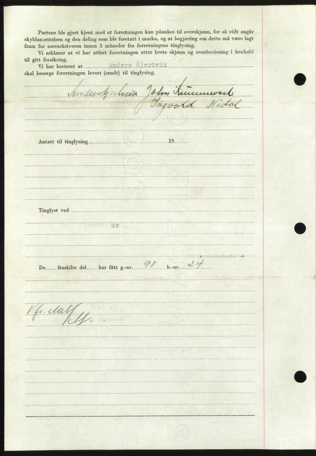 Nordmøre sorenskriveri, AV/SAT-A-4132/1/2/2Ca: Mortgage book no. A116, 1950-1950, Diary no: : 2898/1950