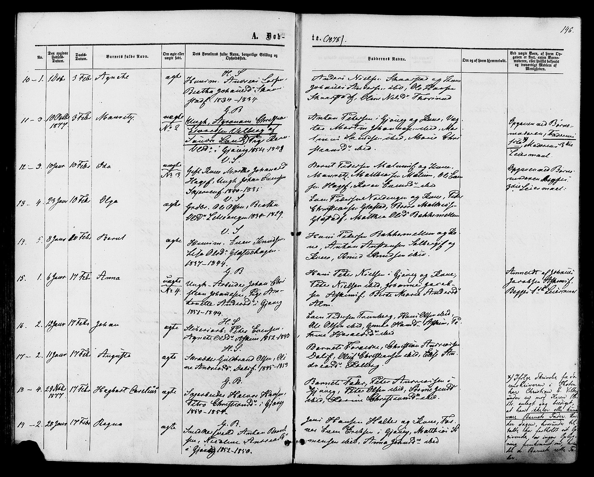 Vardal prestekontor, AV/SAH-PREST-100/H/Ha/Haa/L0007: Parish register (official) no. 7, 1867-1878, p. 146