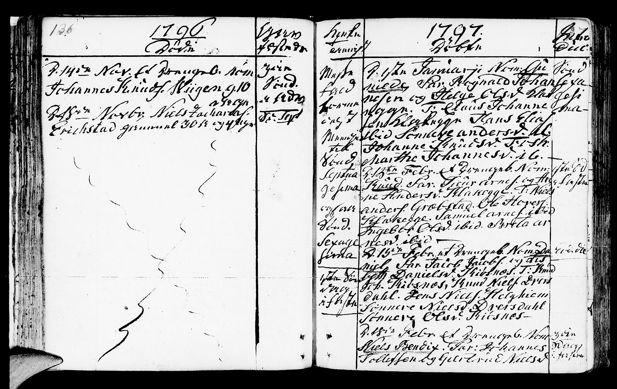 Jølster sokneprestembete, AV/SAB-A-80701/H/Haa/Haaa/L0006: Parish register (official) no. A 6, 1790-1821, p. 136-137