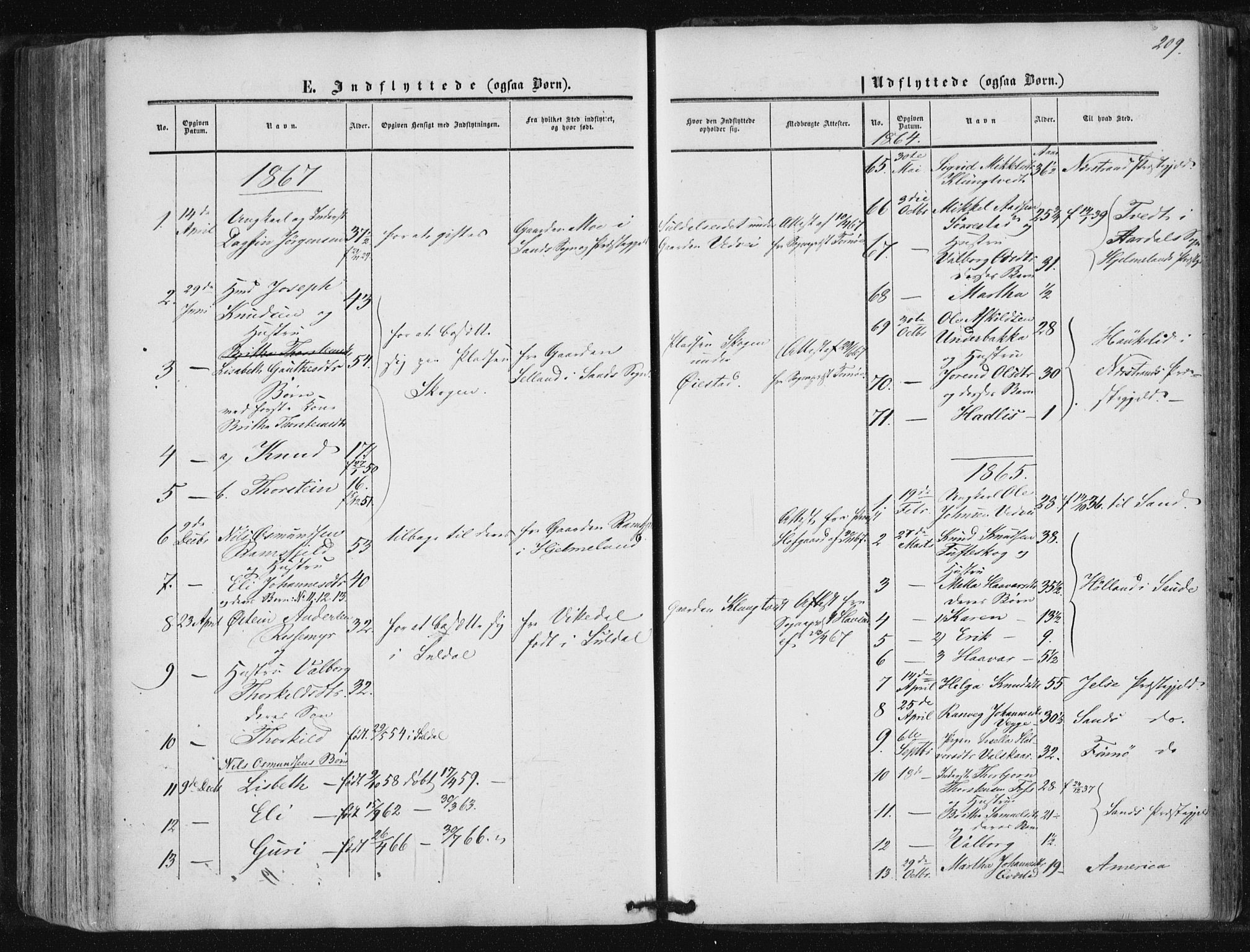 Suldal sokneprestkontor, AV/SAST-A-101845/01/IV/L0009: Parish register (official) no. A 9, 1854-1868, p. 209