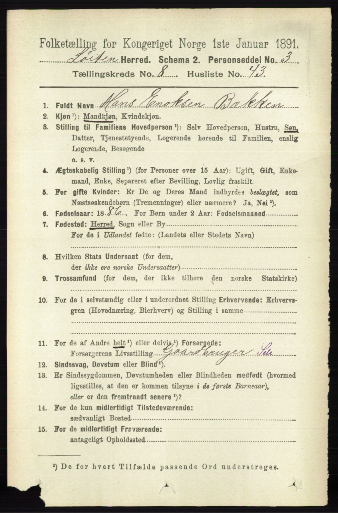 RA, 1891 census for 0415 Løten, 1891, p. 5514