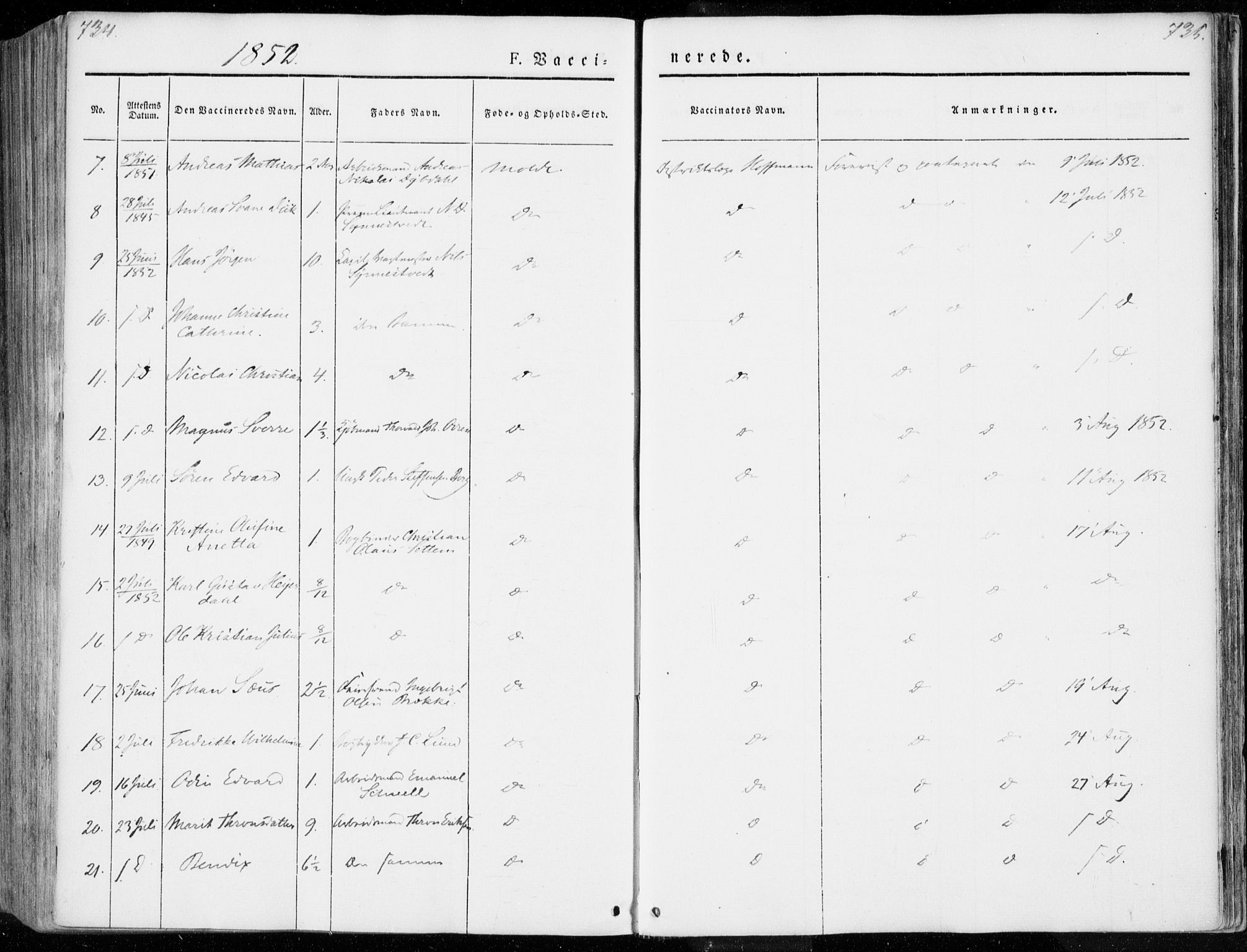 Ministerialprotokoller, klokkerbøker og fødselsregistre - Møre og Romsdal, AV/SAT-A-1454/558/L0689: Parish register (official) no. 558A03, 1843-1872, p. 734-735