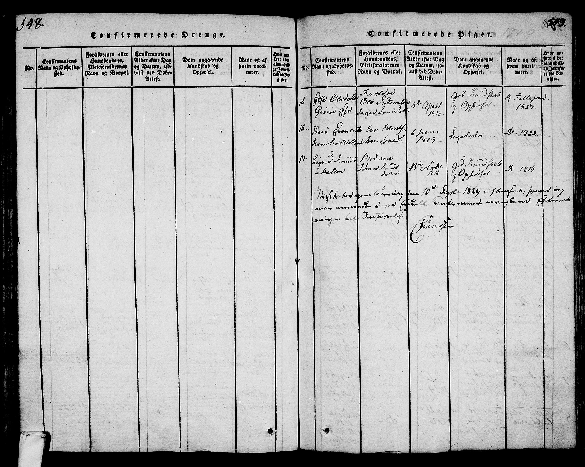 Lardal kirkebøker, AV/SAKO-A-350/F/Fa/L0005: Parish register (official) no. I 5, 1814-1835, p. 548-549