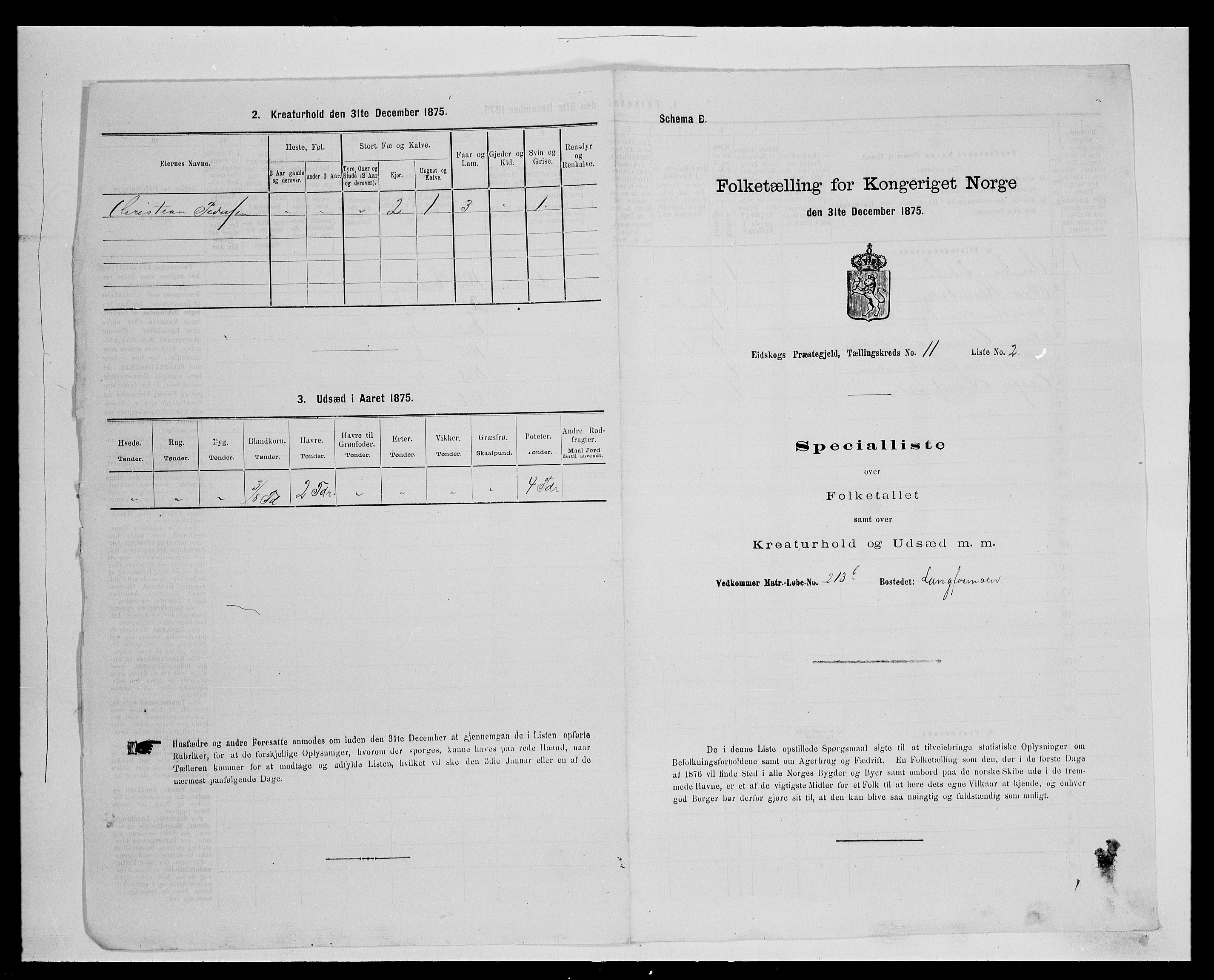 SAH, 1875 census for 0420P Eidskog, 1875, p. 1970