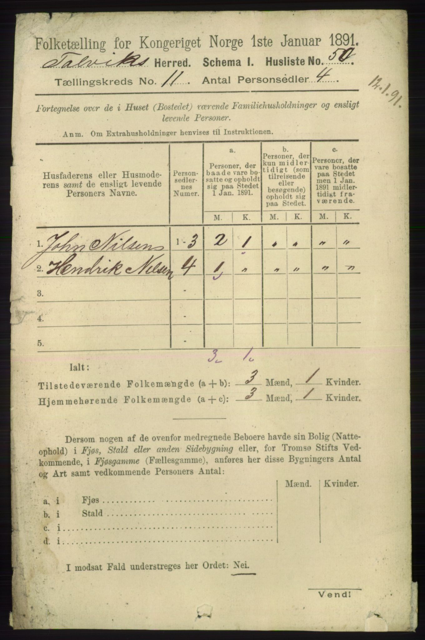 RA, 1891 census for 2013 Talvik, 1891, p. 2697