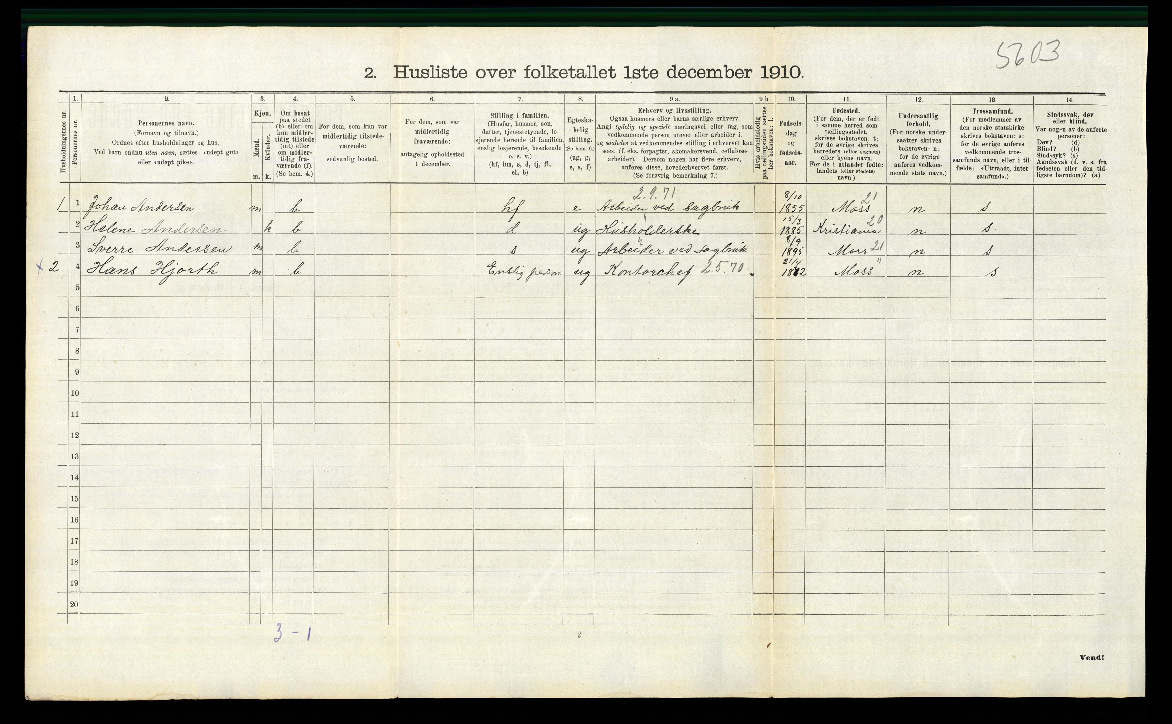 RA, 1910 census for Moss, 1910, p. 713