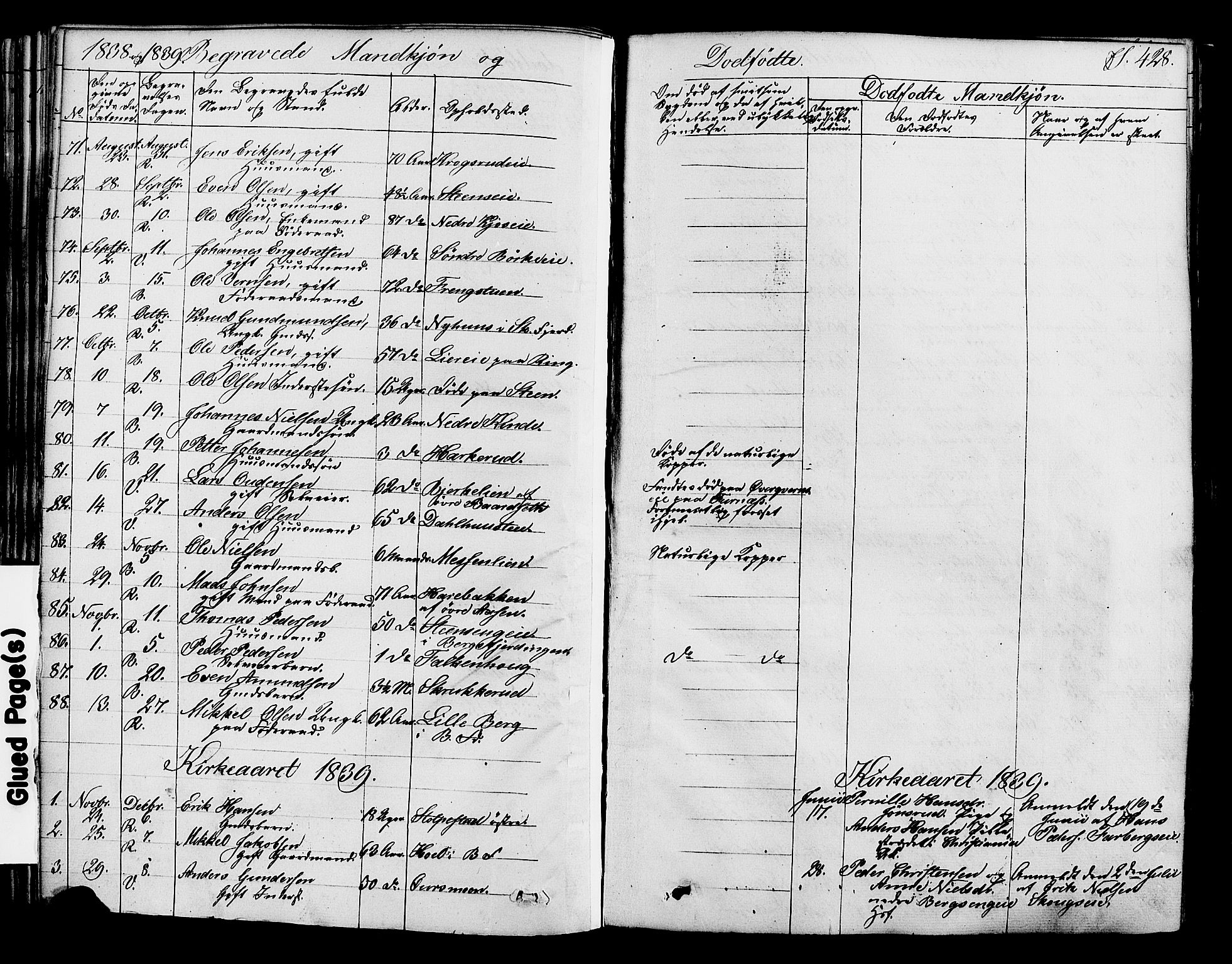 Ringsaker prestekontor, AV/SAH-PREST-014/K/Ka/L0008: Parish register (official) no. 8, 1837-1850, p. 428