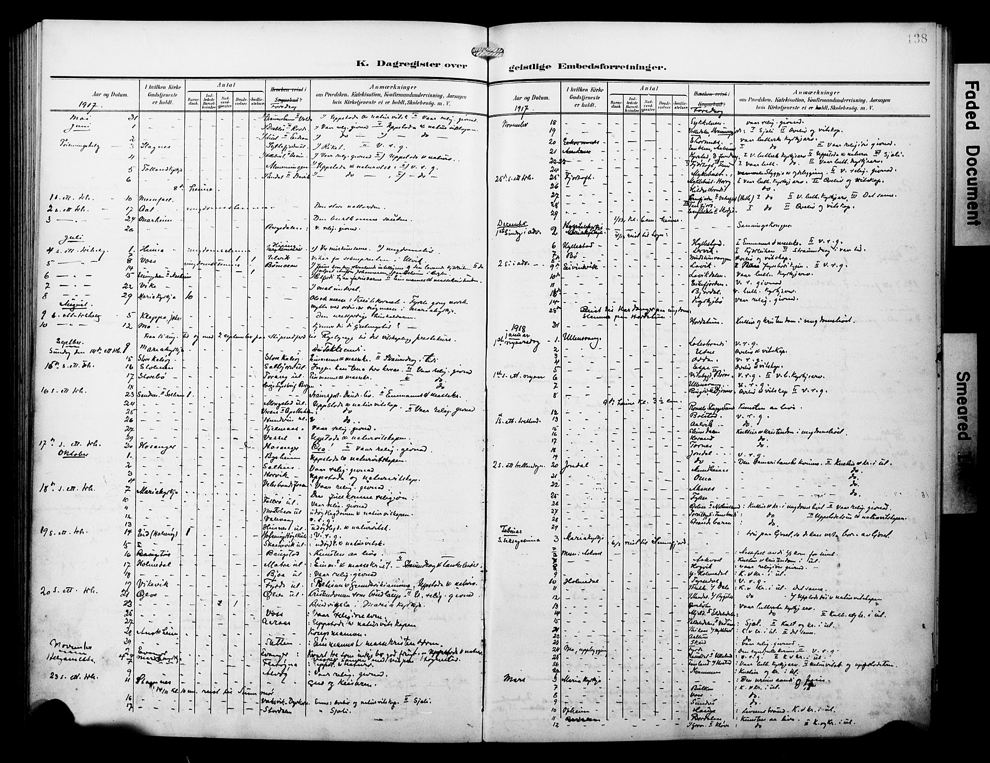 Arkivreferanse mangler*, SAB/-: Parish register (official) no. A 1, 1907-1928, p. 138