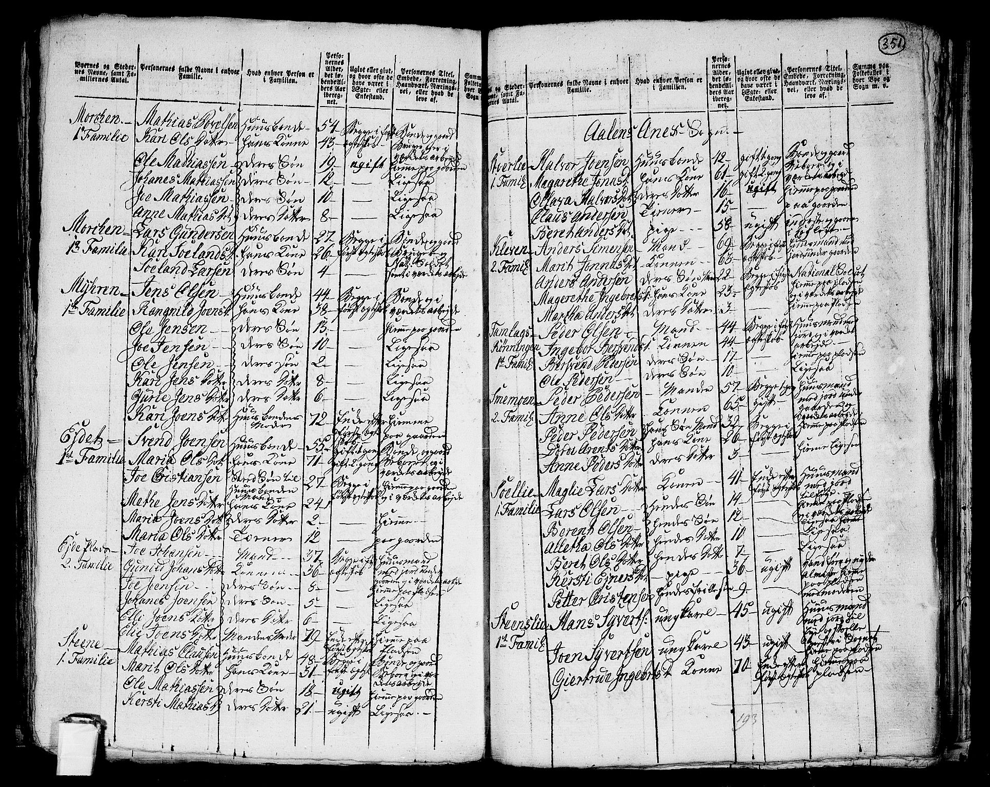 RA, 1801 census for 1645P Haltdalen, 1801, p. 350b-351a