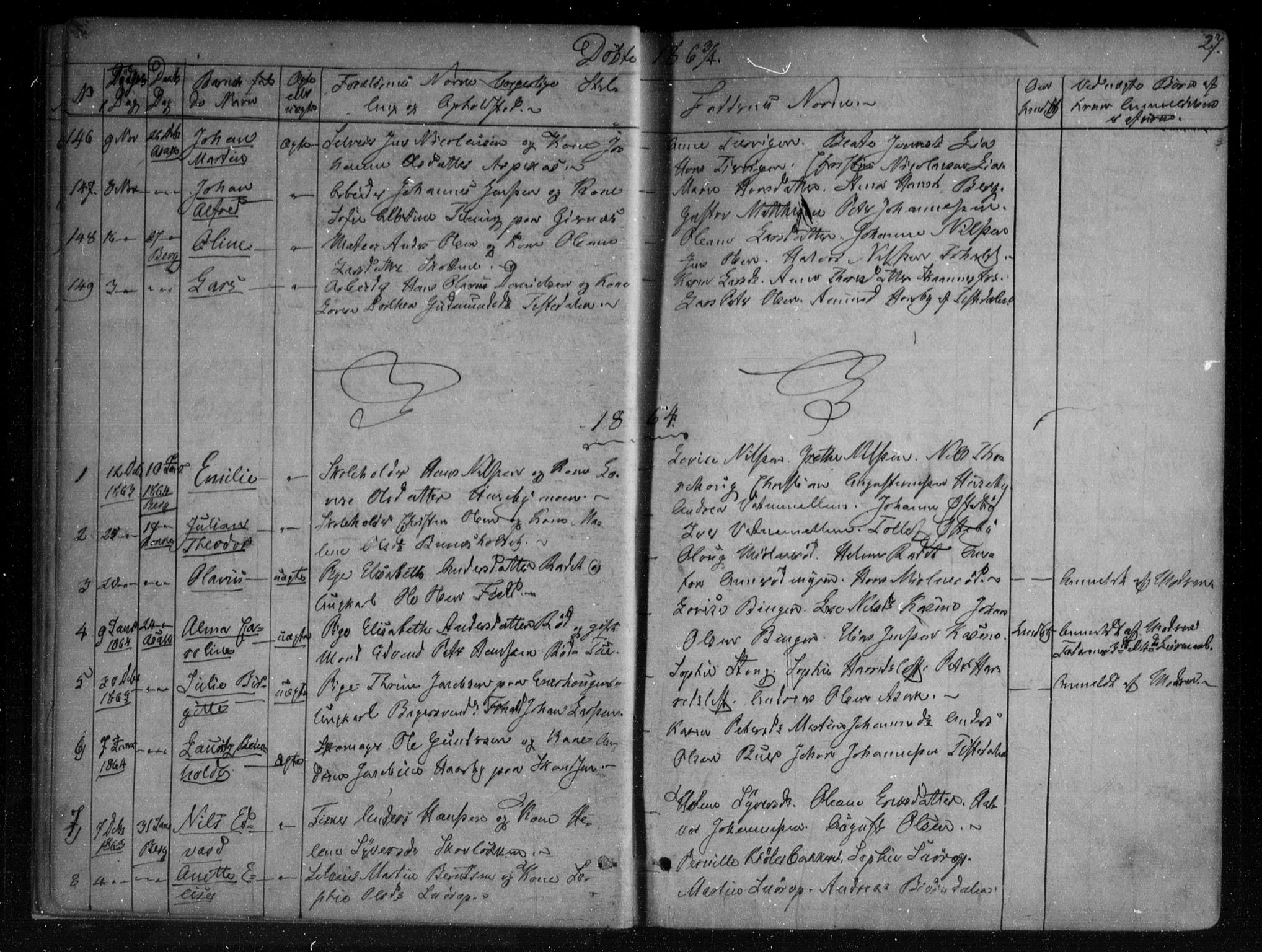 Berg prestekontor Kirkebøker, SAO/A-10902/F/Fa/L0005: Parish register (official) no. I 5, 1861-1877, p. 27