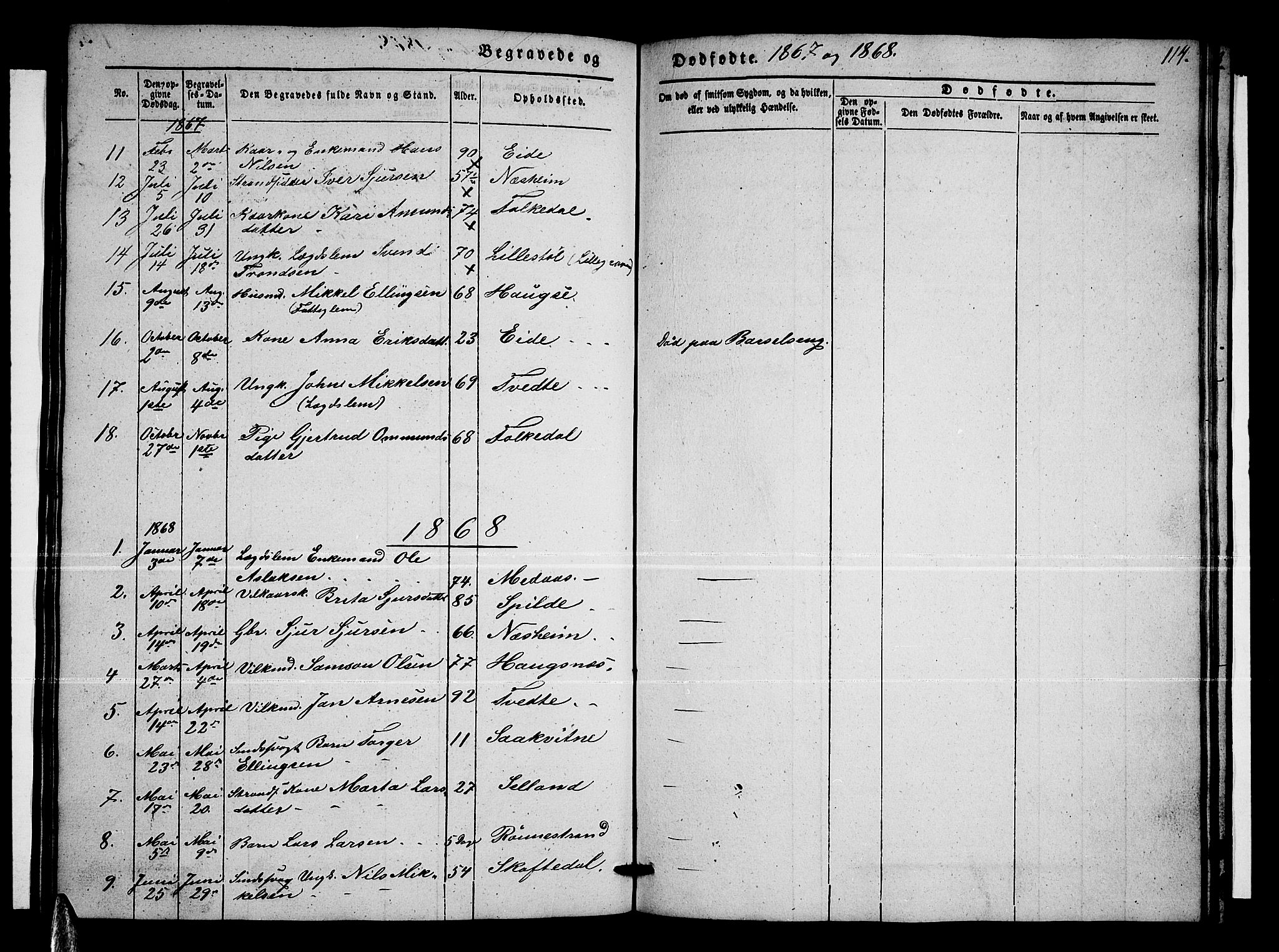 Ulvik sokneprestembete, SAB/A-78801/H/Hab: Parish register (copy) no. B 1, 1855-1868, p. 114