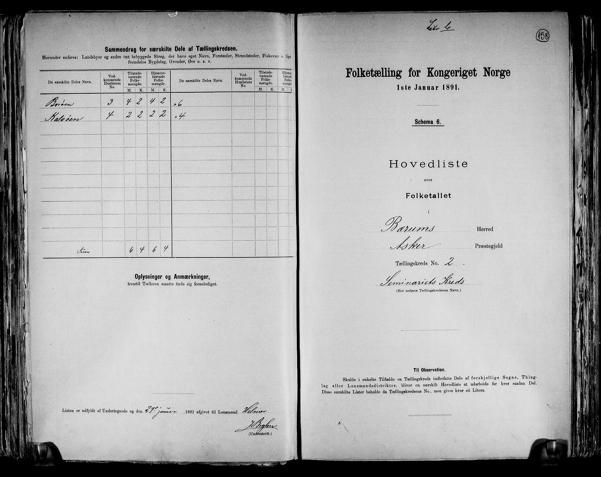 RA, 1891 census for 0219 Bærum, 1891, p. 17