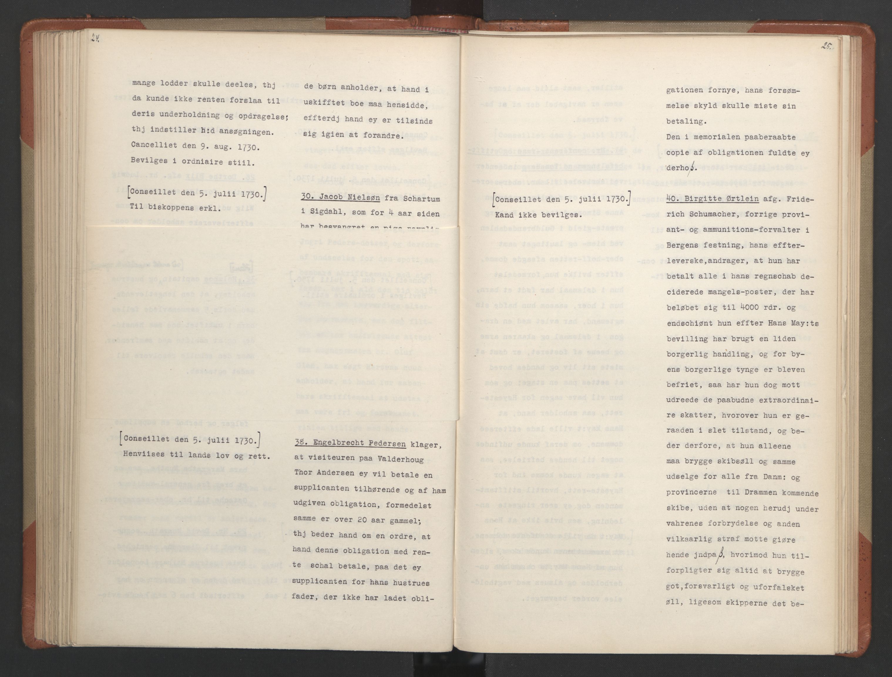 Avskriftsamlingen, RA/EA-4022/F/Fa/L0093: Supplikker, 1730, p. 166