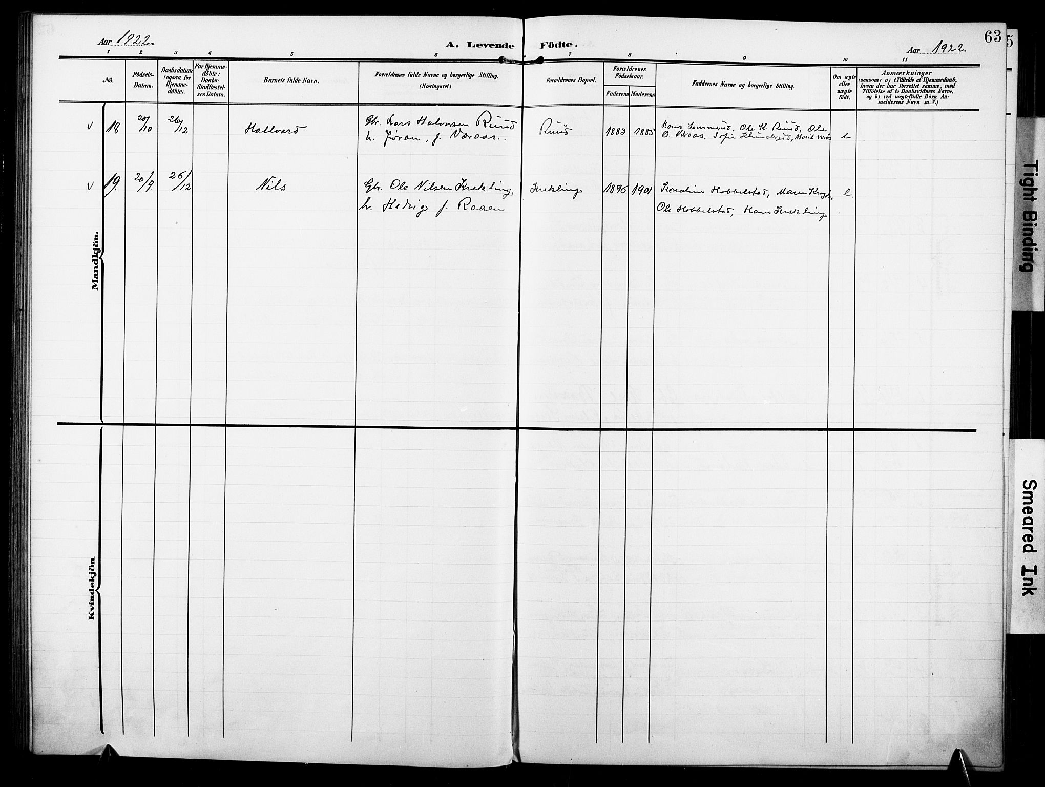 Fiskum kirkebøker, AV/SAKO-A-15/F/Fa/L0004: Parish register (official) no. 4, 1906-1924, p. 63