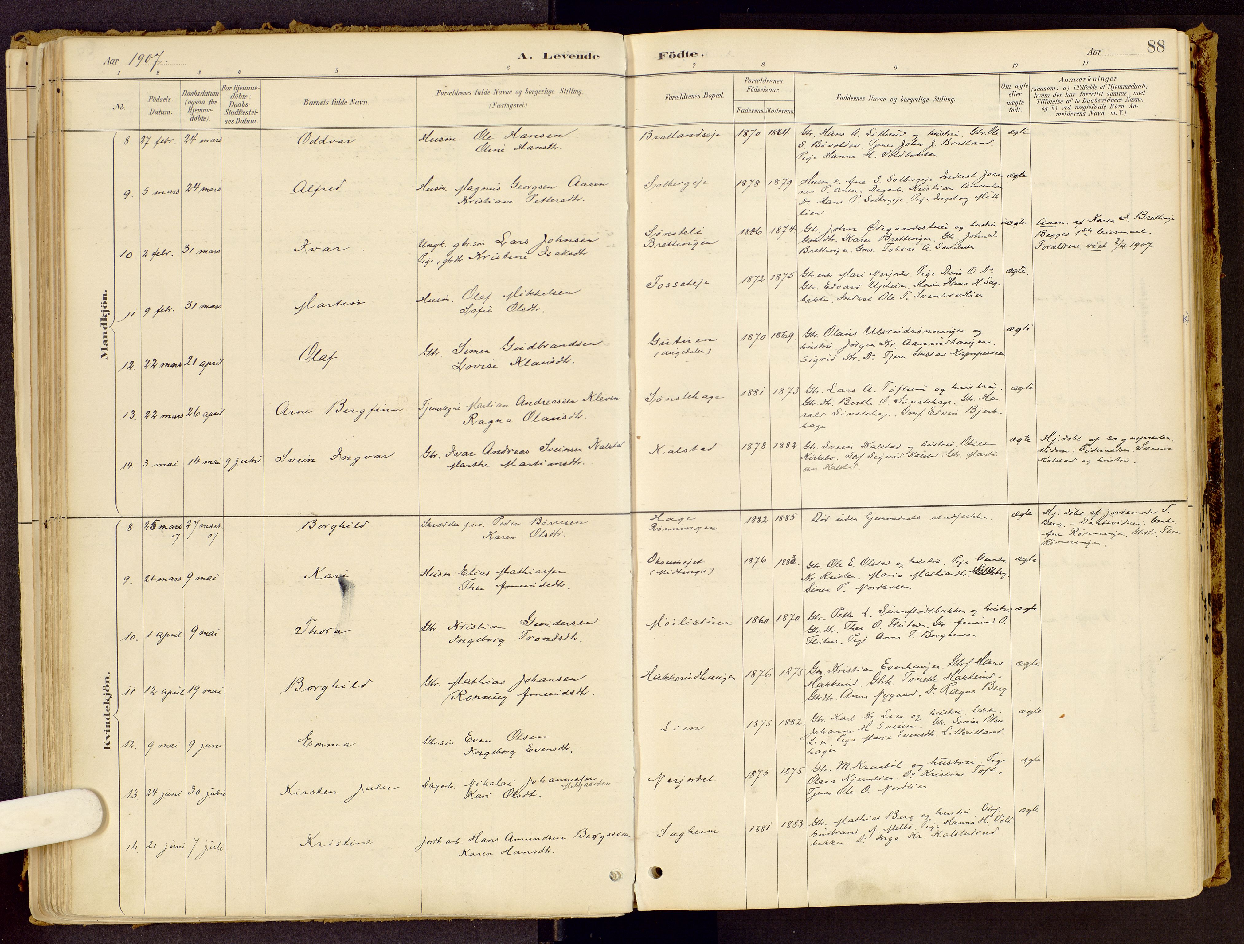 Vestre Gausdal prestekontor, AV/SAH-PREST-094/H/Ha/Haa/L0001: Parish register (official) no. 1, 1887-1914, p. 88