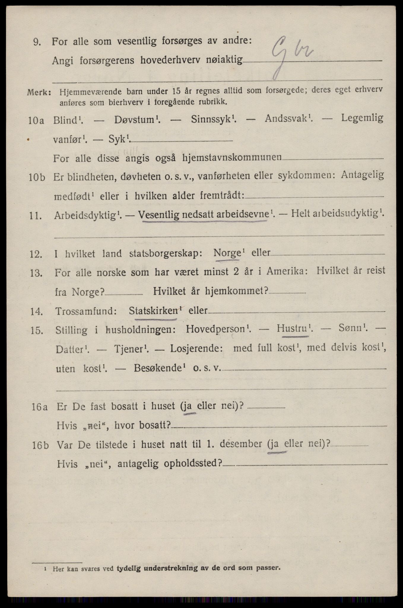 SAST, 1920 census for Skjold, 1920, p. 1681