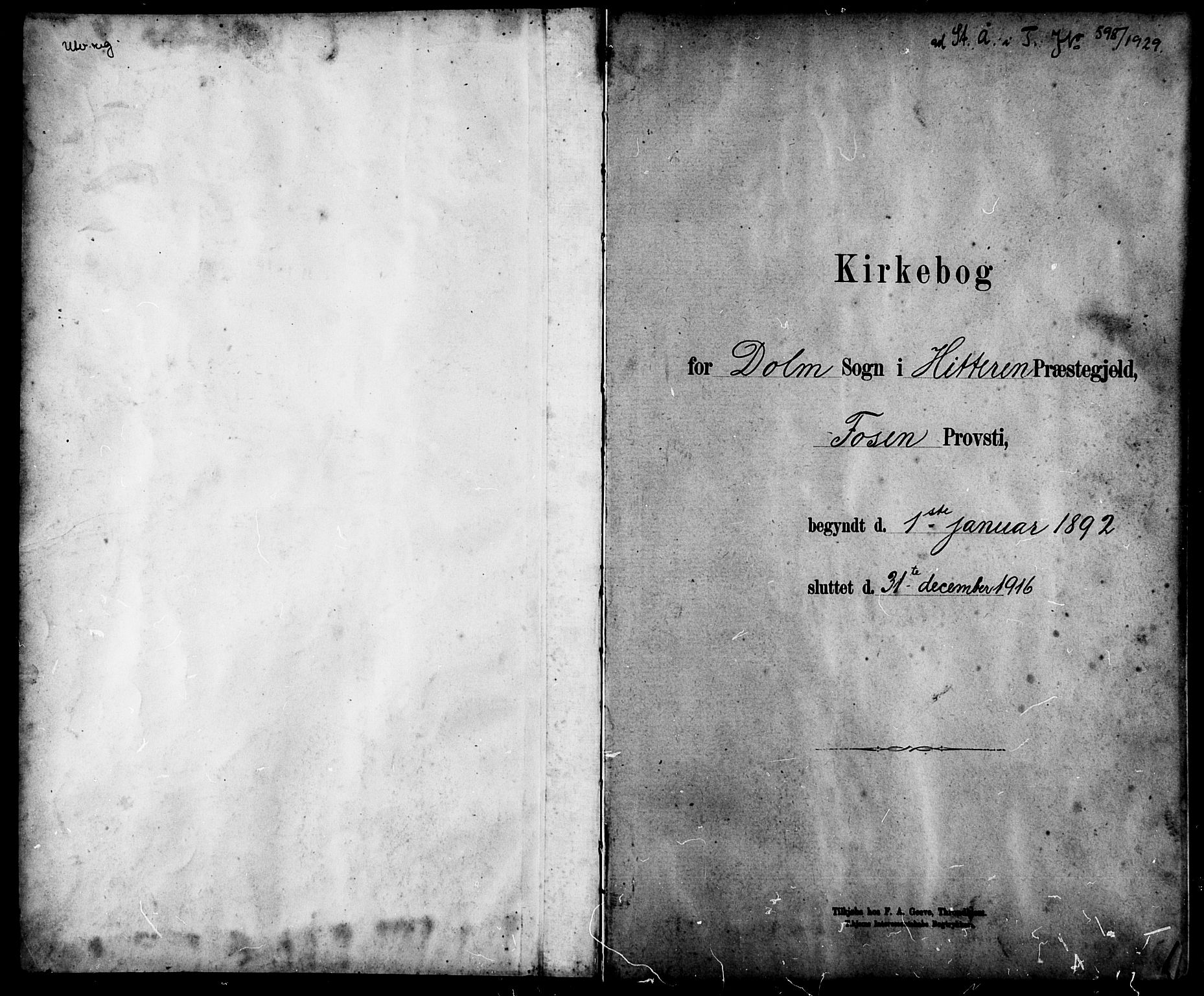 Ministerialprotokoller, klokkerbøker og fødselsregistre - Sør-Trøndelag, SAT/A-1456/634/L0542: Parish register (copy) no. 634C04, 1892-1916
