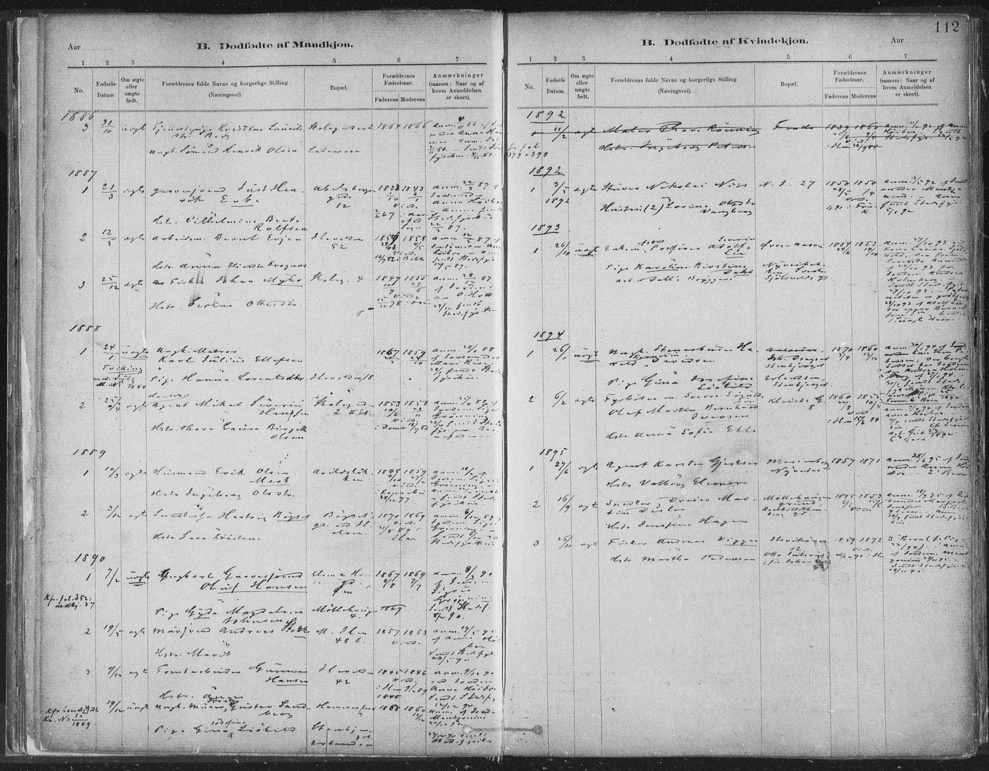 Ministerialprotokoller, klokkerbøker og fødselsregistre - Sør-Trøndelag, SAT/A-1456/603/L0162: Parish register (official) no. 603A01, 1879-1895, p. 112