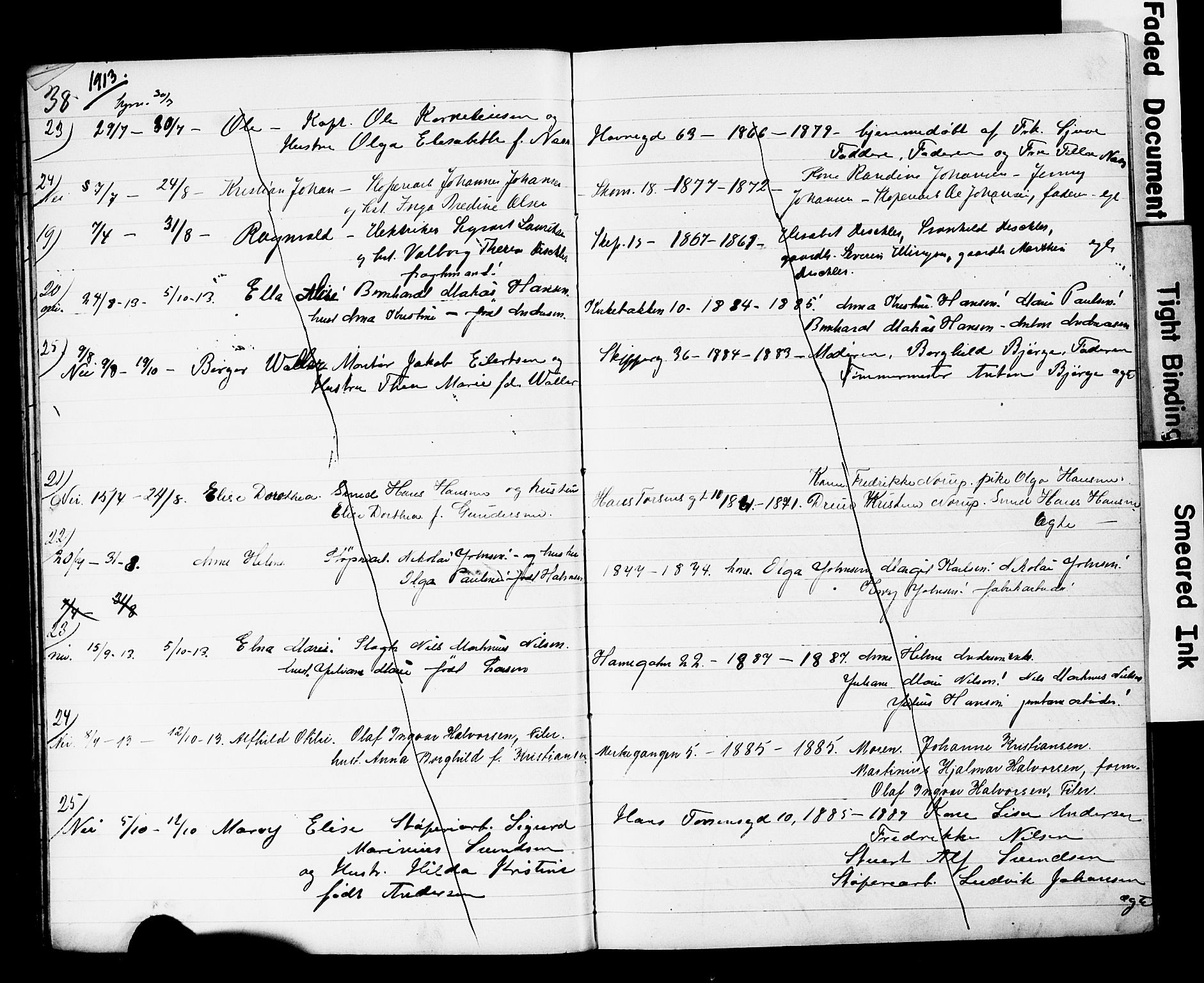 Strømsø kirkebøker, AV/SAKO-A-246/Y/Yb/L0002: Parish register draft no. II 2, 1907-1915, p. 38