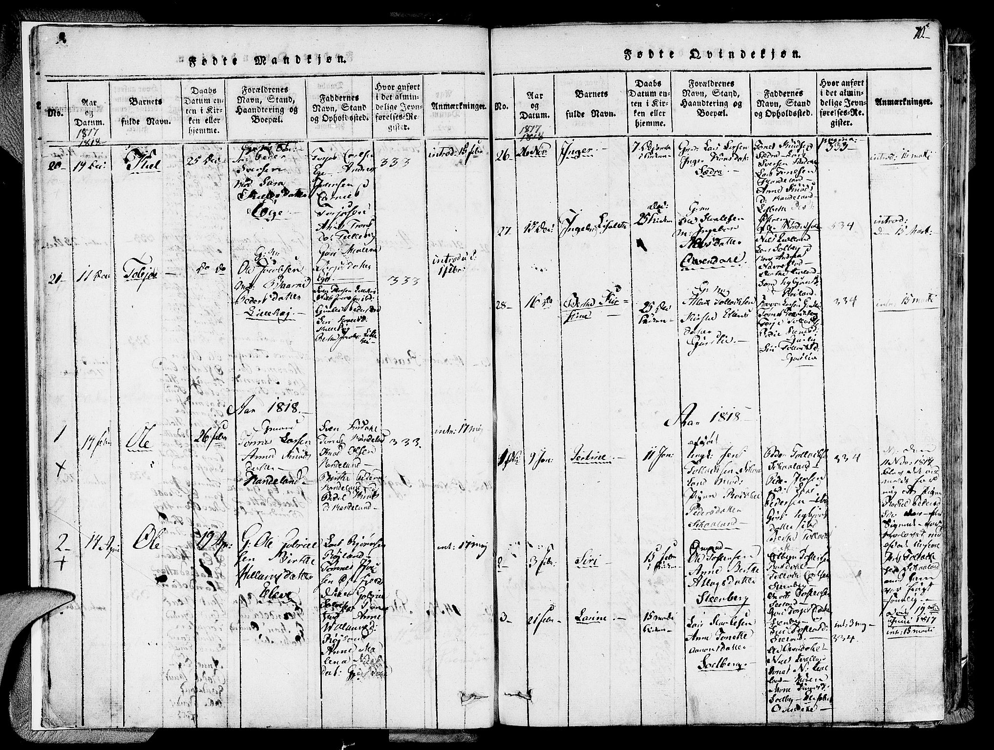 Lund sokneprestkontor, SAST/A-101809/S06/L0005: Parish register (official) no. A 5, 1815-1833, p. 10