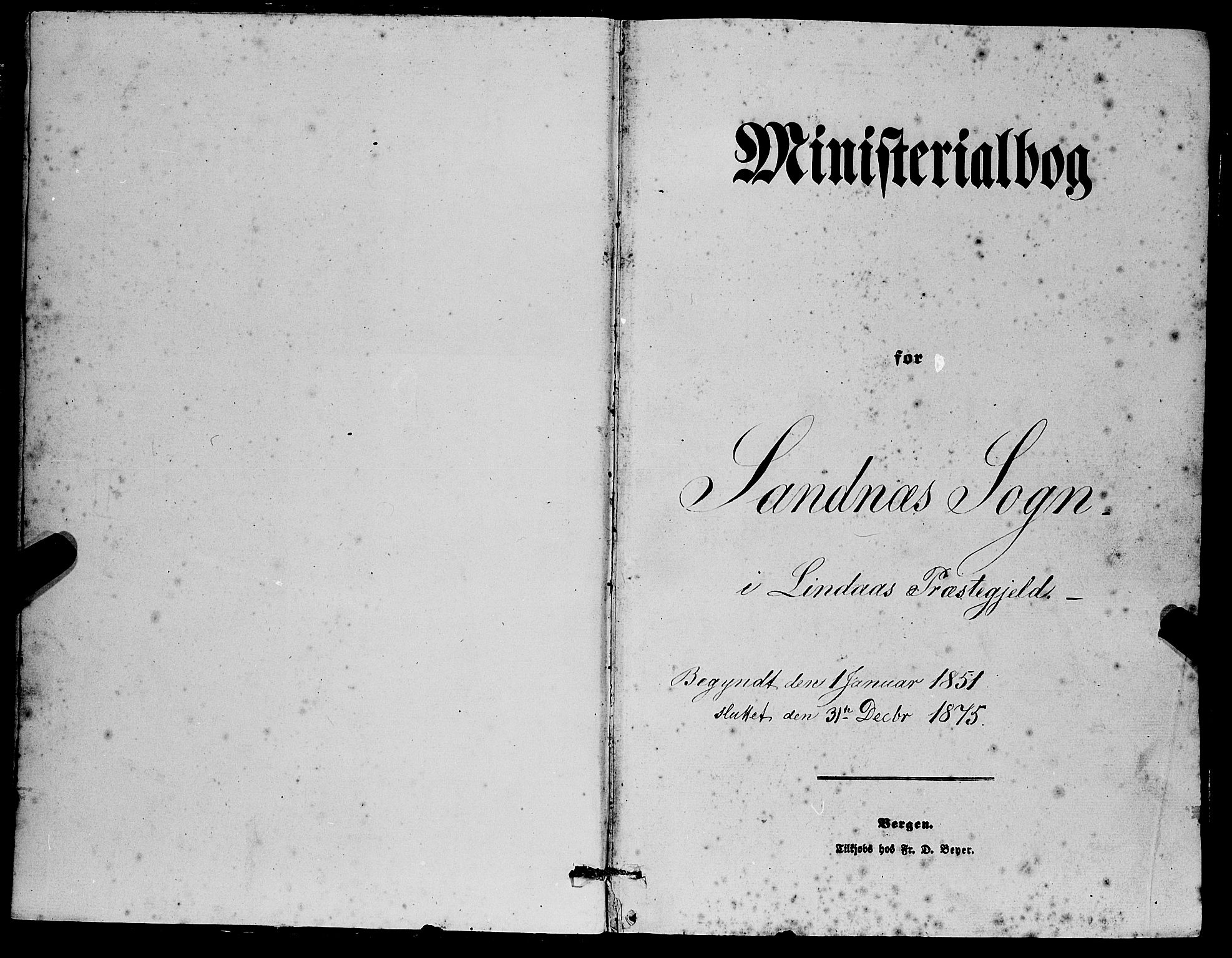 Masfjorden Sokneprestembete, SAB/A-77001: Parish register (copy) no. A 1, 1851-1875