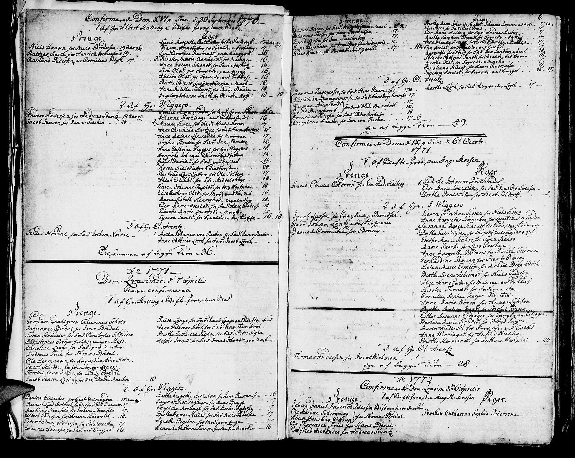 Domkirken sokneprestembete, SAB/A-74801/H/Haa/L0004: Parish register (official) no. A 4, 1763-1820, p. 6