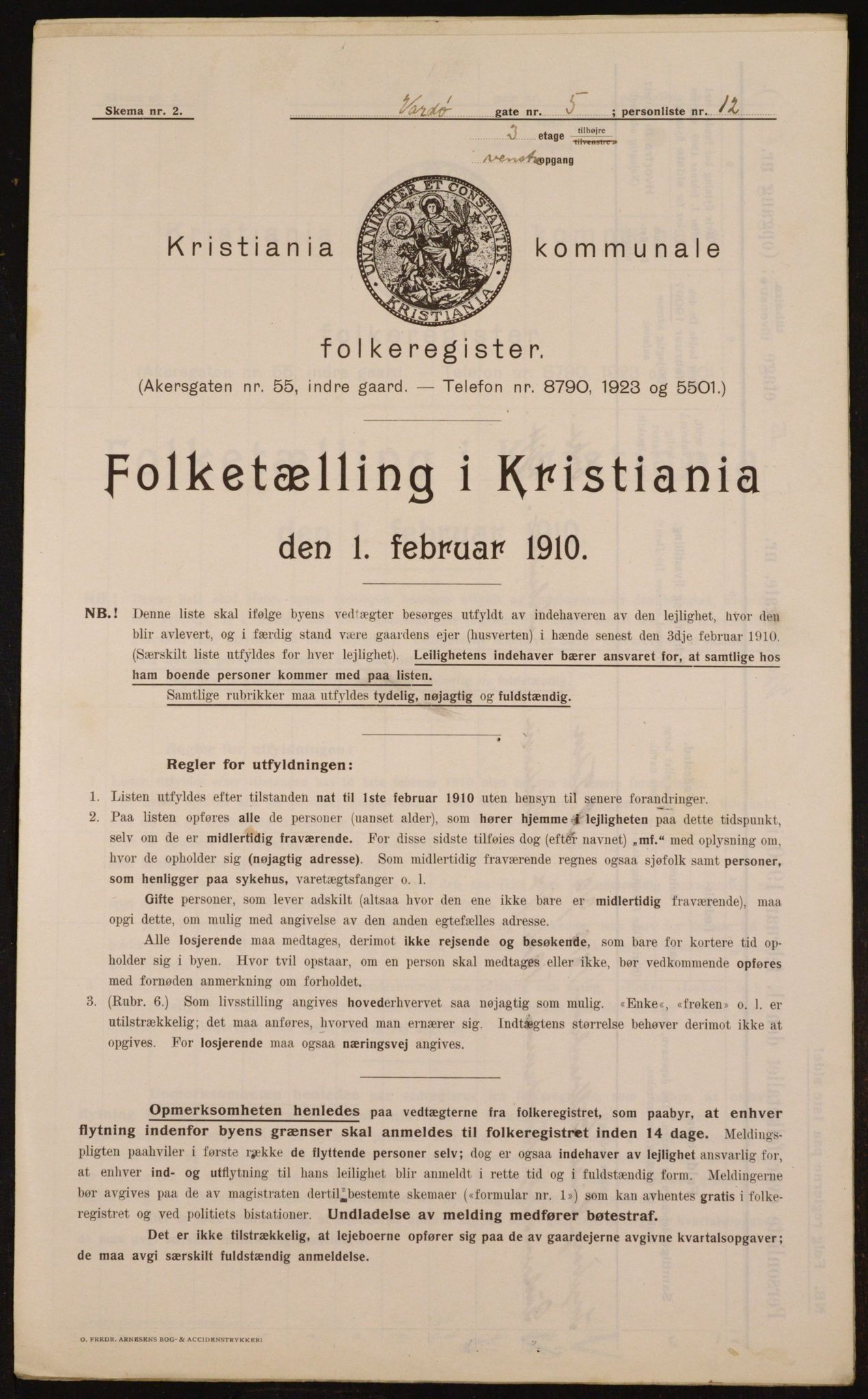 OBA, Municipal Census 1910 for Kristiania, 1910, p. 115537