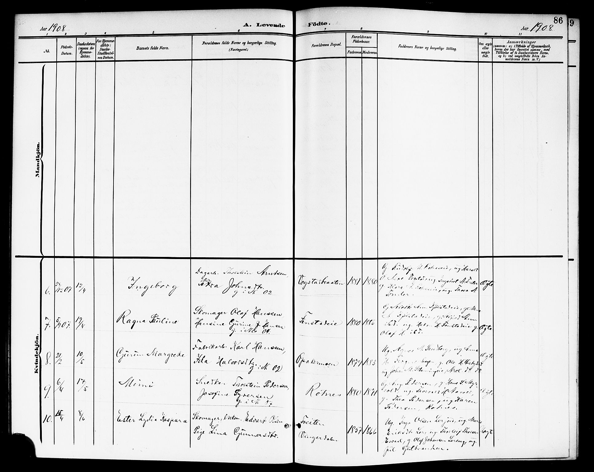 Nes prestekontor Kirkebøker, AV/SAO-A-10410/G/Ga/L0002: Parish register (copy) no. I 2, 1901-1912, p. 86