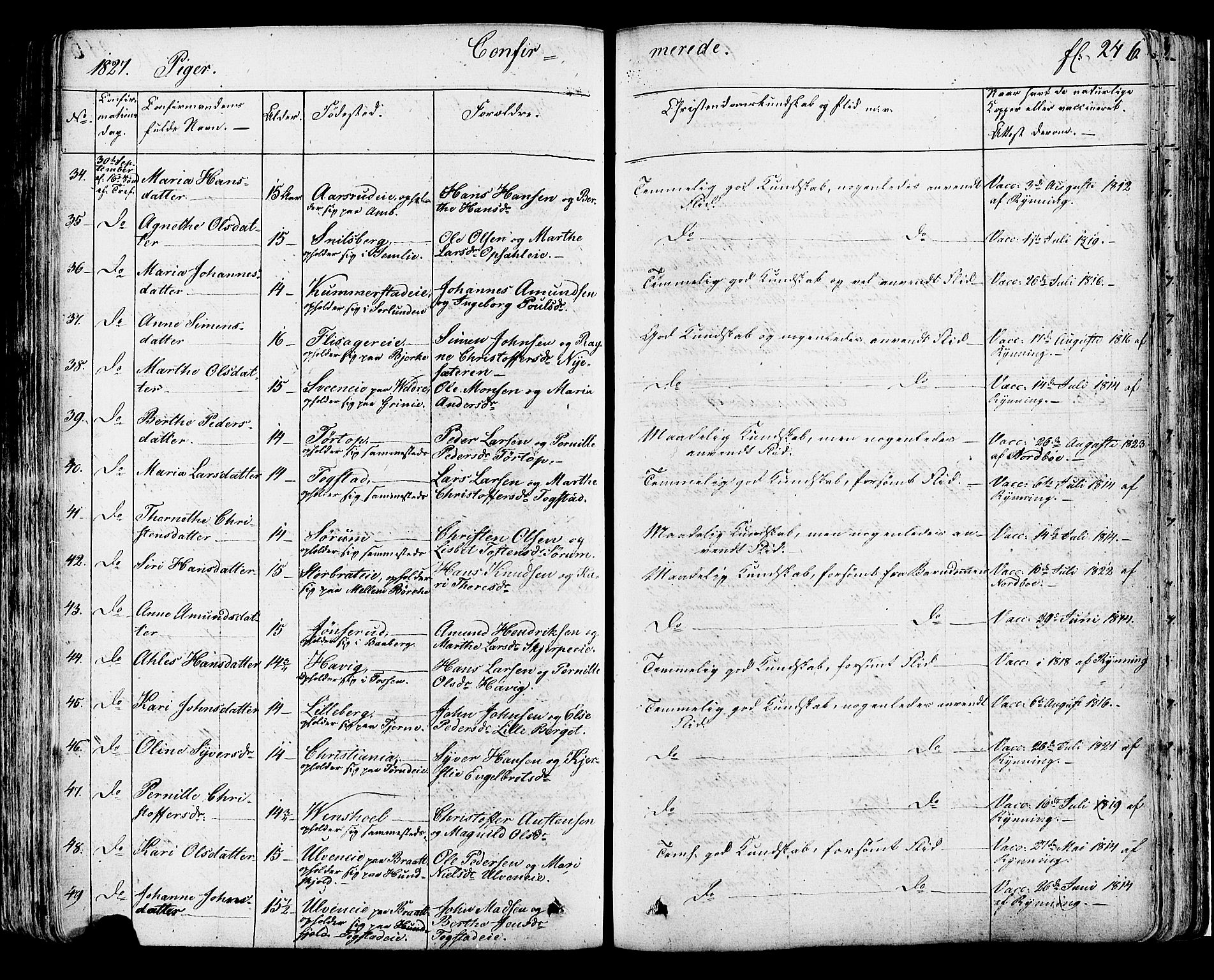 Ringsaker prestekontor, AV/SAH-PREST-014/K/Ka/L0007: Parish register (official) no. 7A, 1826-1837, p. 246