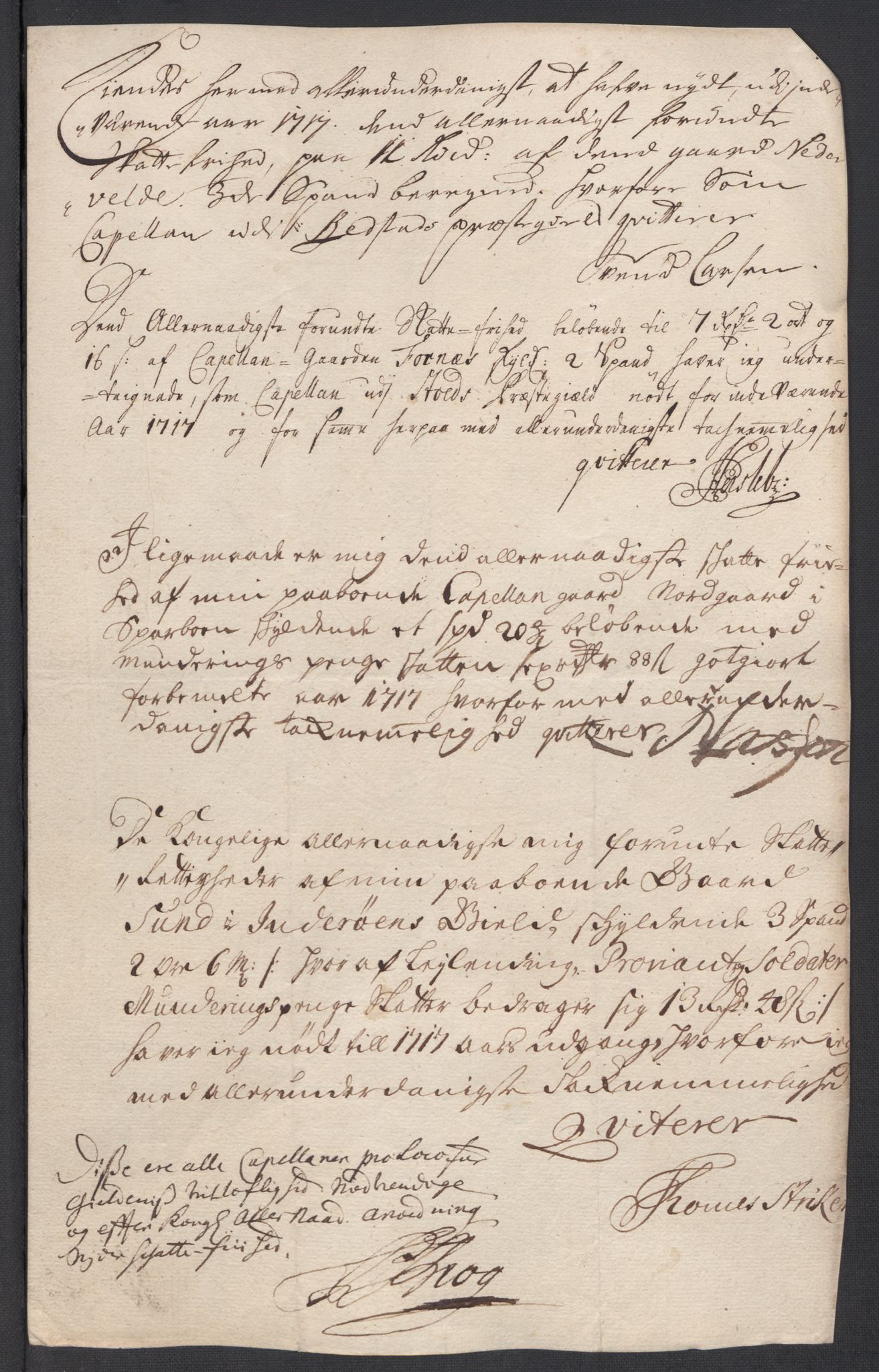 Rentekammeret inntil 1814, Reviderte regnskaper, Fogderegnskap, AV/RA-EA-4092/R63/L4325: Fogderegnskap Inderøy, 1717, p. 249