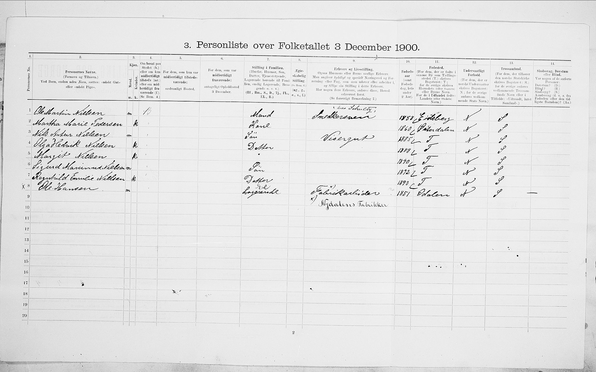 SAO, 1900 census for Kristiania, 1900, p. 78358