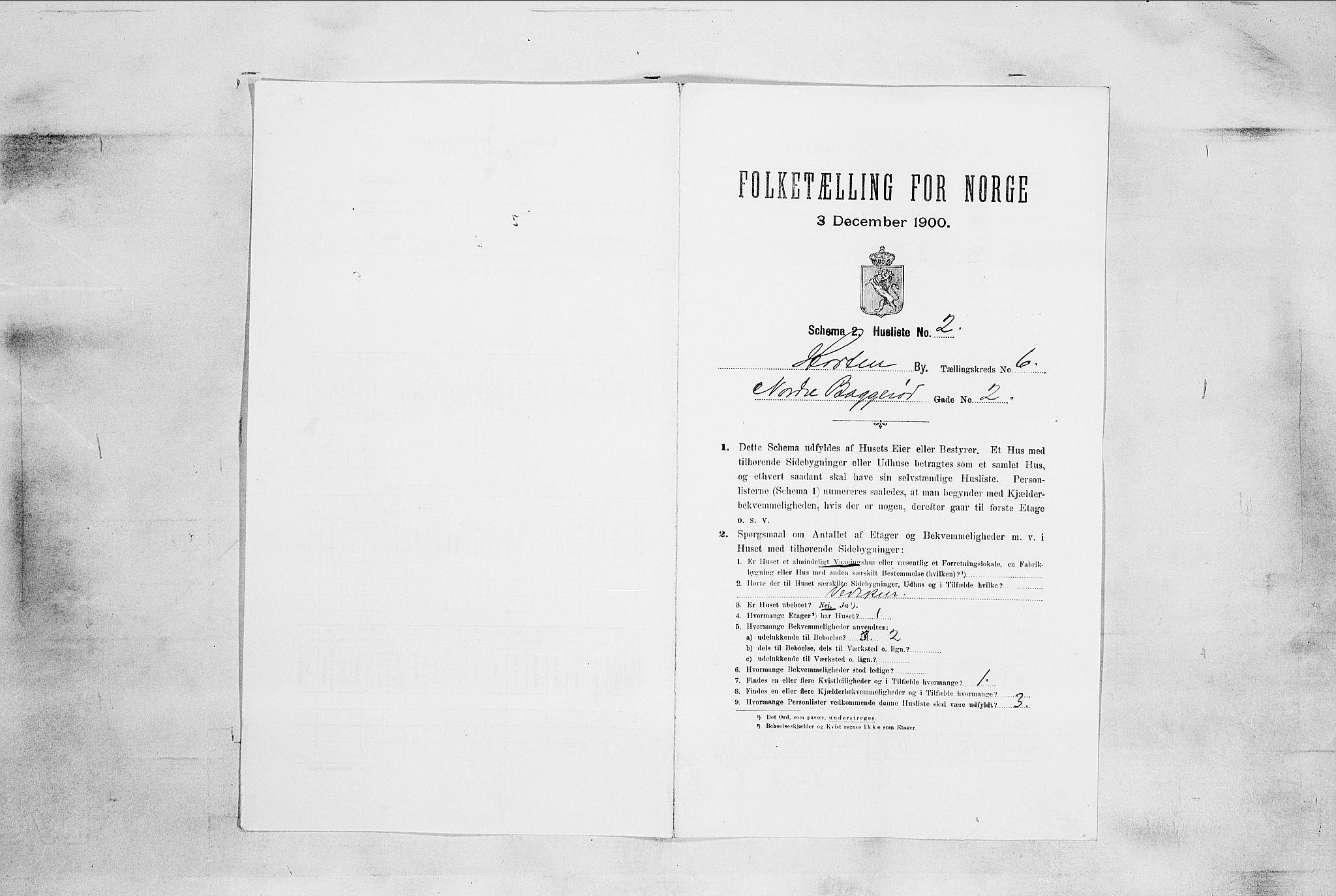 RA, 1900 census for Horten, 1900, p. 4428