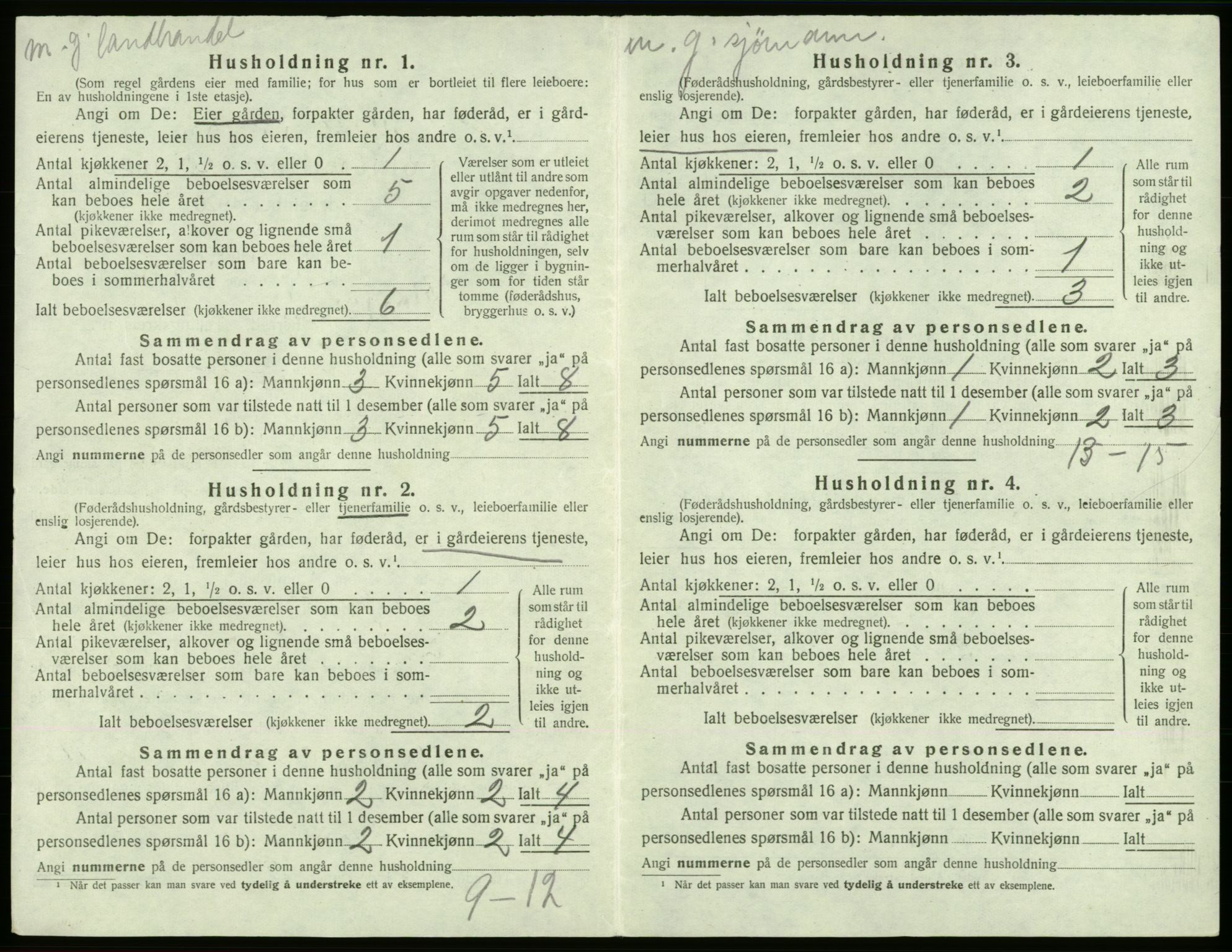 SAB, 1920 census for Moster, 1920, p. 272