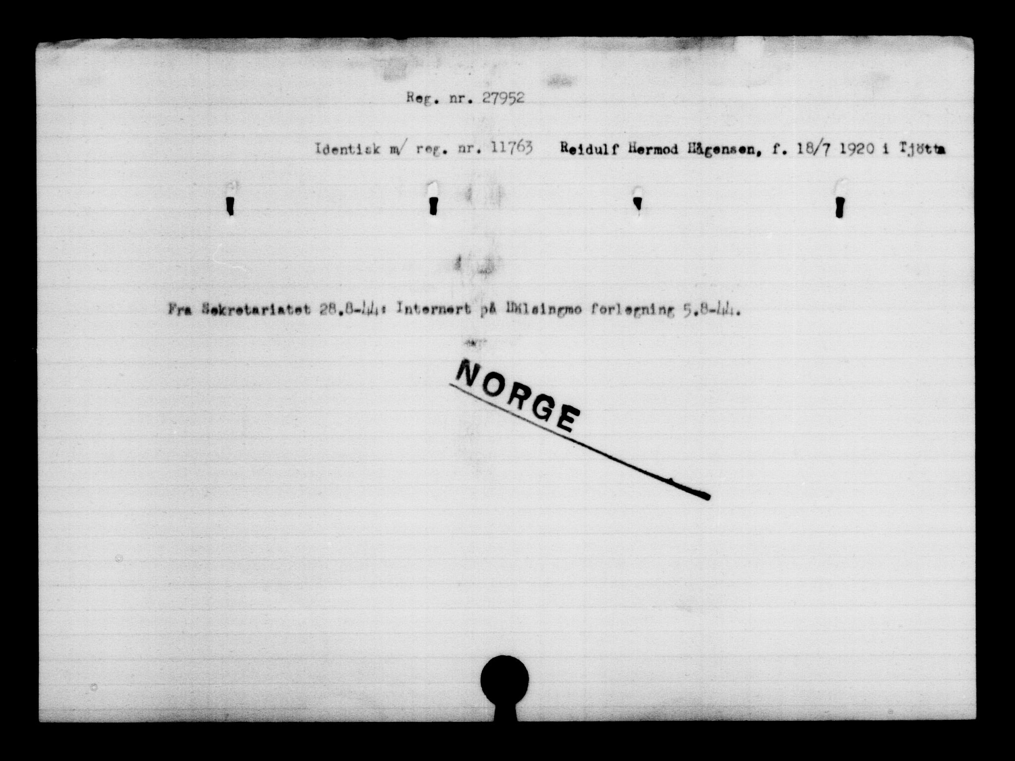 Den Kgl. Norske Legasjons Flyktningskontor, AV/RA-S-6753/V/Va/L0011: Kjesäterkartoteket.  Flyktningenr. 25300-28349, 1940-1945, p. 2827