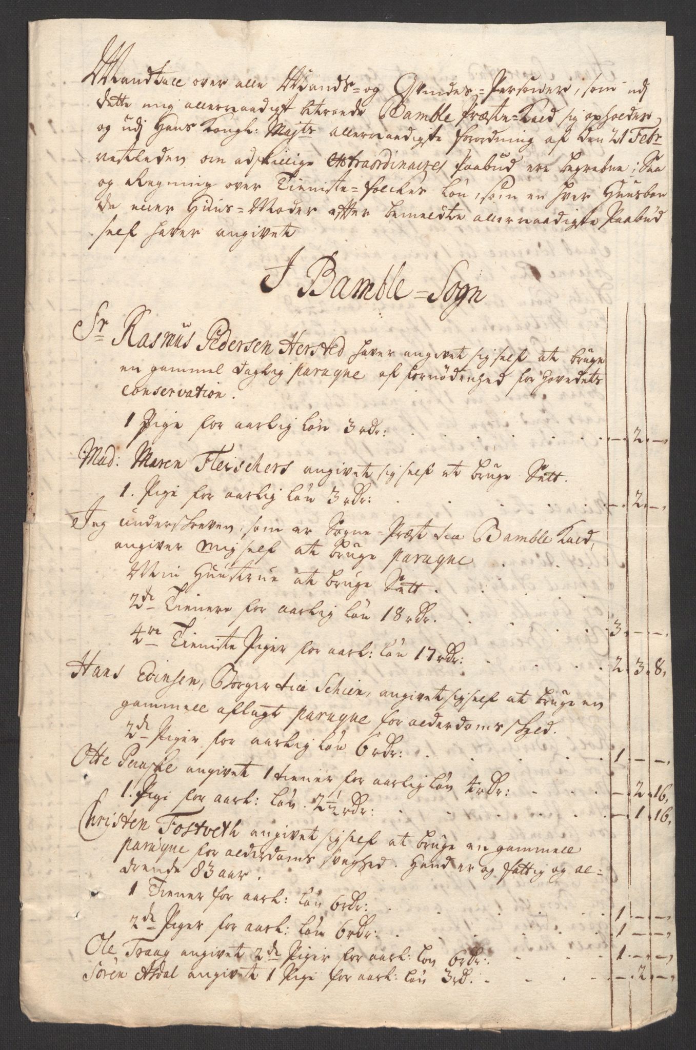 Rentekammeret inntil 1814, Reviderte regnskaper, Fogderegnskap, AV/RA-EA-4092/R36/L2121: Fogderegnskap Øvre og Nedre Telemark og Bamble, 1711, p. 524