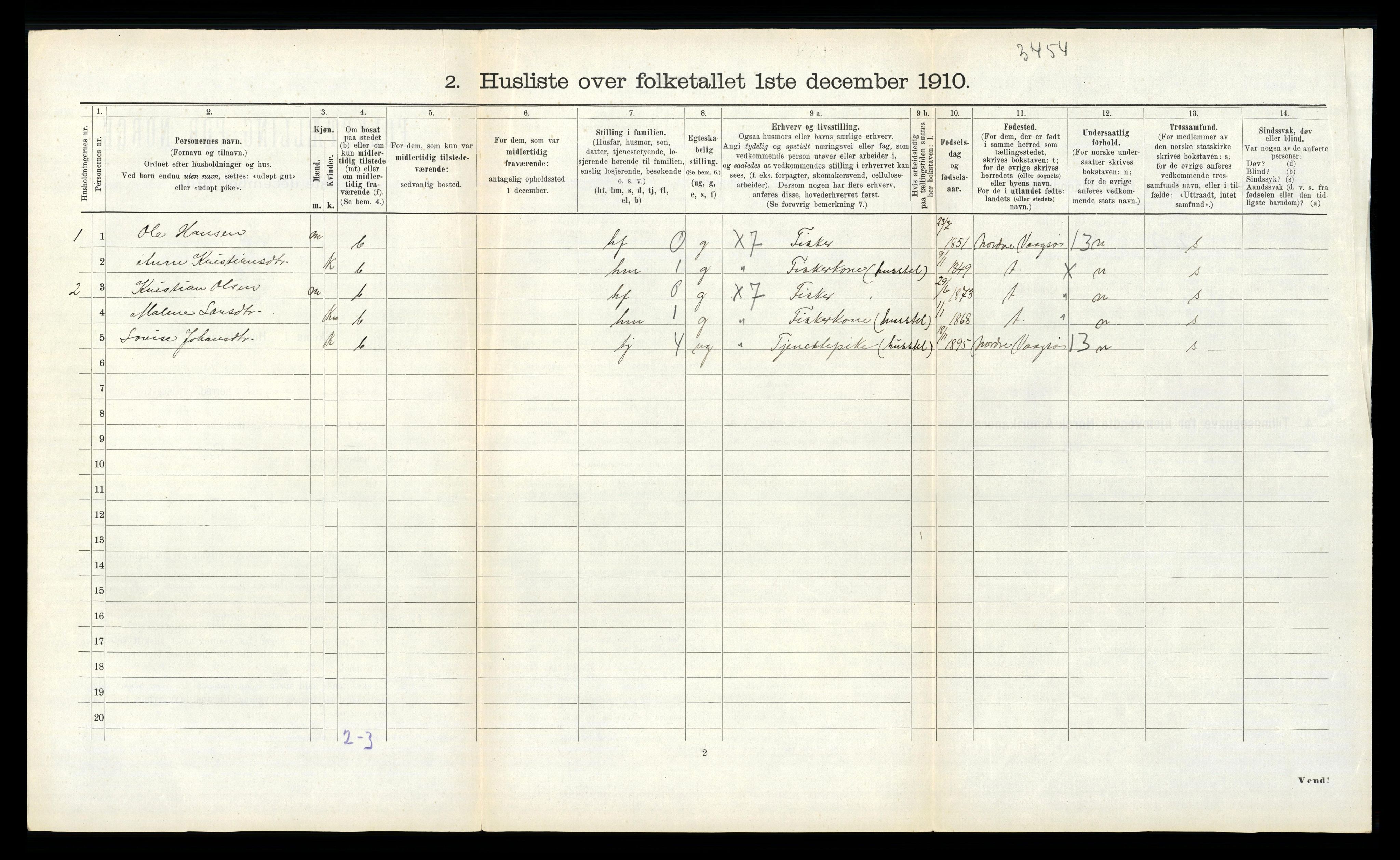 RA, 1910 census for Sør-Vågsøy, 1910, p. 401