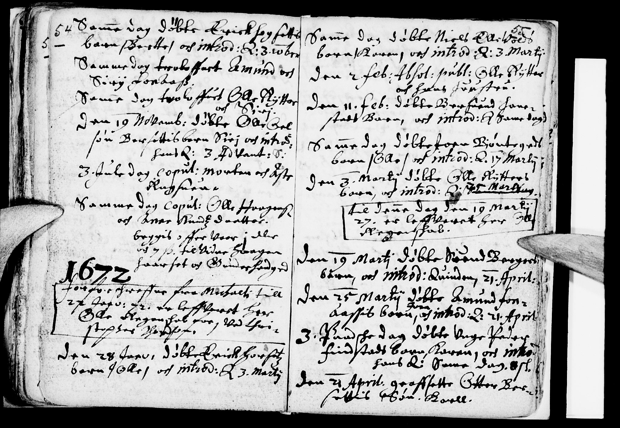 Åmot prestekontor, Hedmark, AV/SAH-PREST-056/H/Ha/Haa/L0001: Parish register (official) no. 1 /2, 1661-1680, p. 54-55