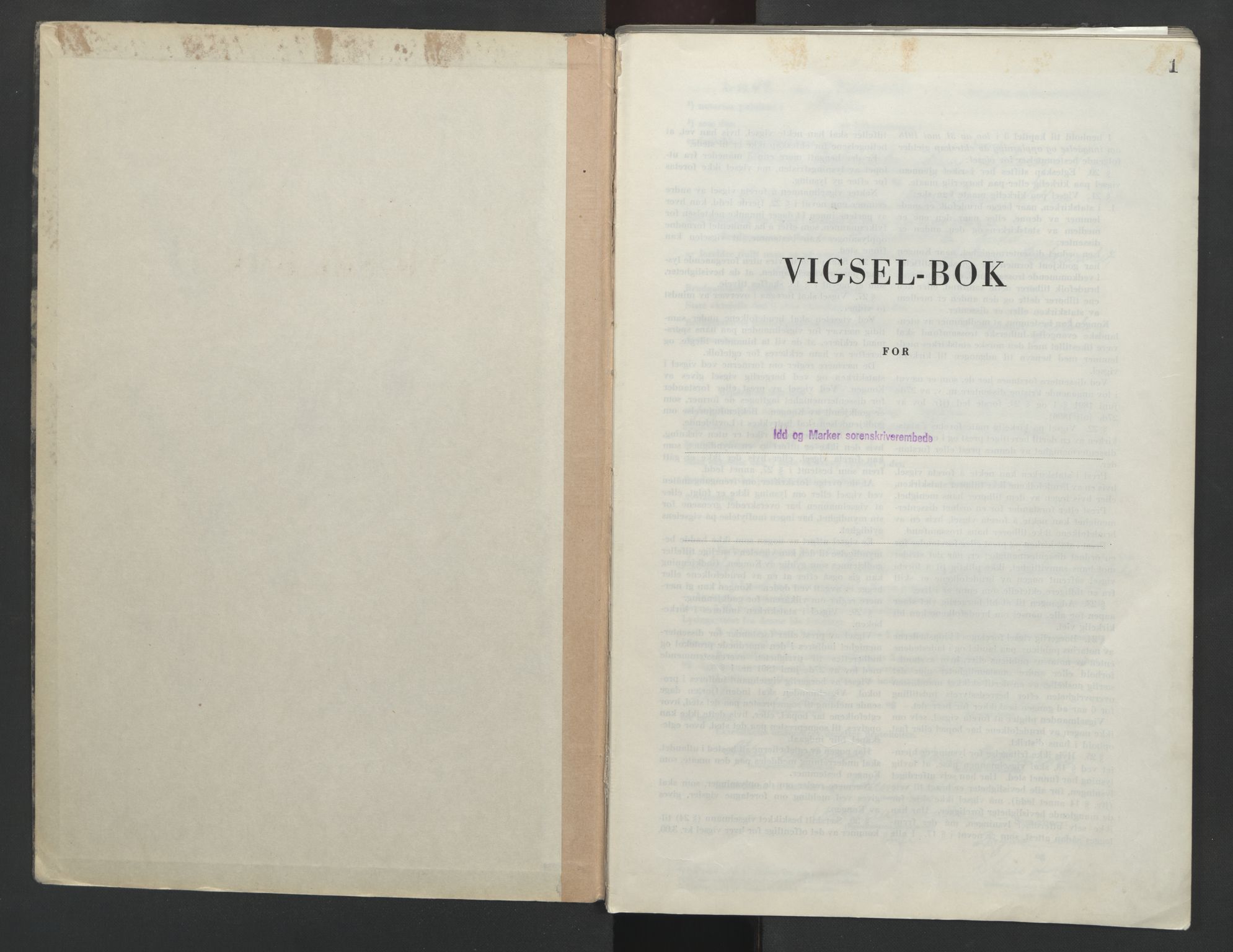 Idd og Marker sorenskriveri, AV/SAO-A-10283/L/Lc/L0002: Vigselsbok, 1949-1954, p. 1