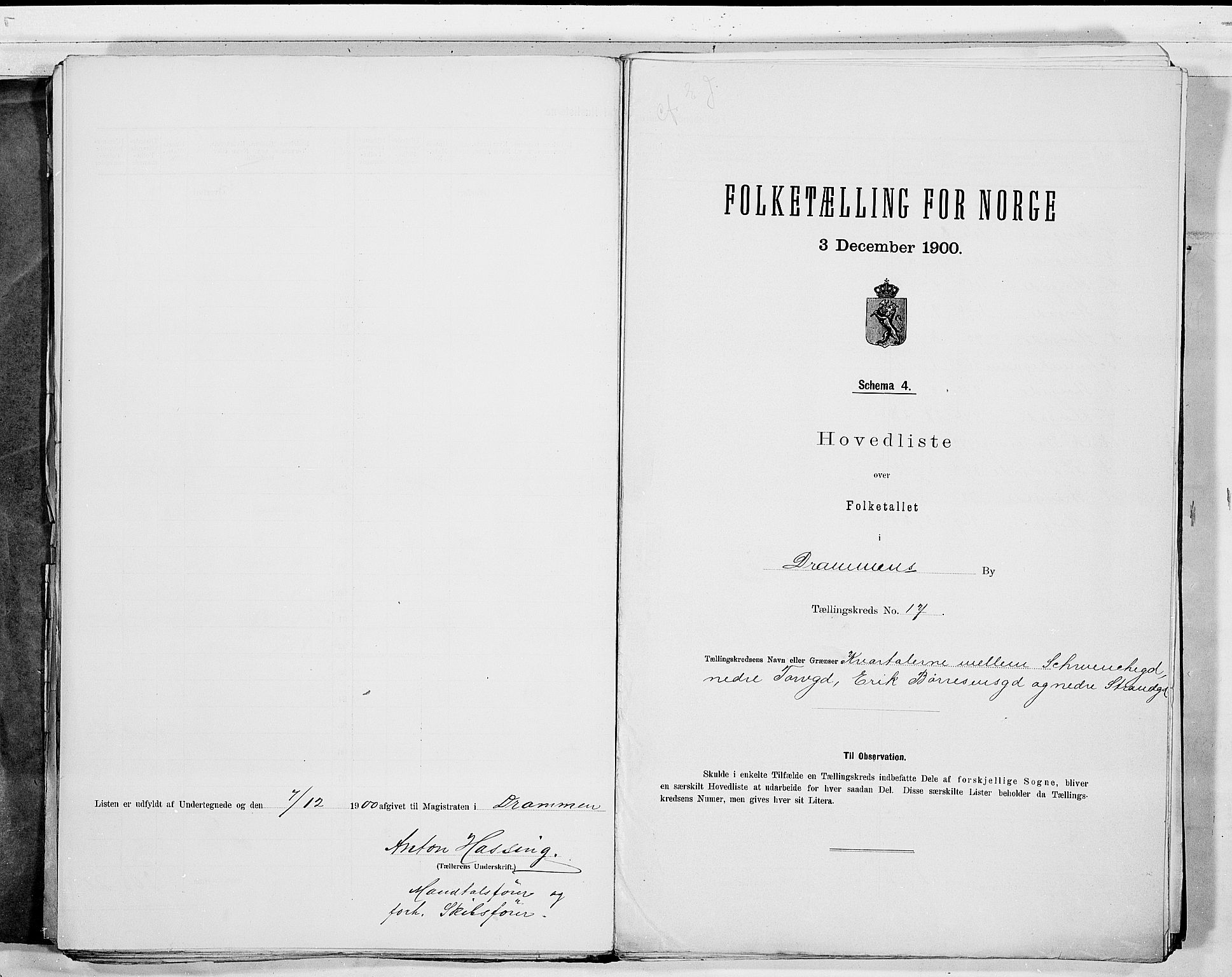 RA, 1900 census for Drammen, 1900, p. 39