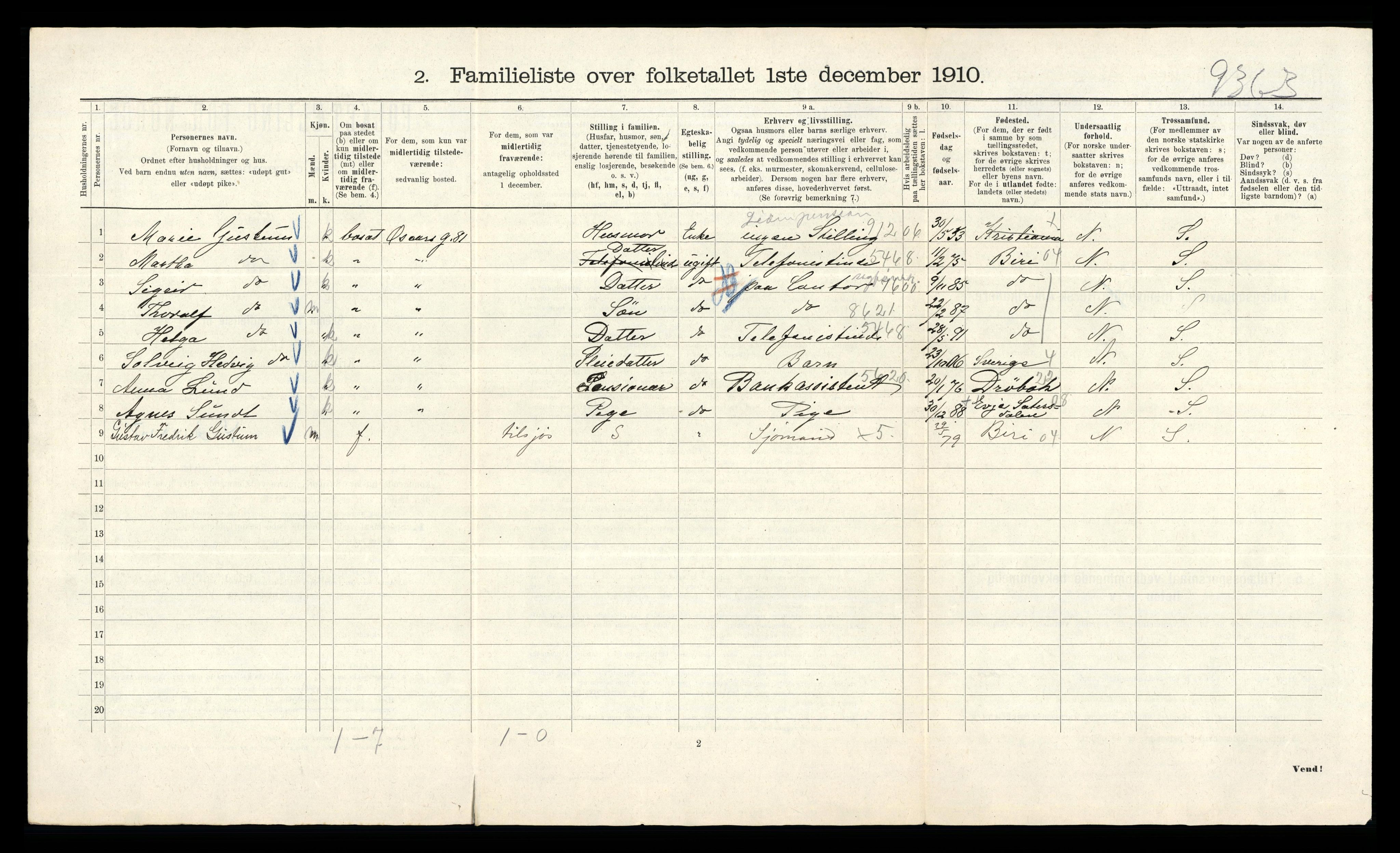 RA, 1910 census for Kristiania, 1910, p. 74742