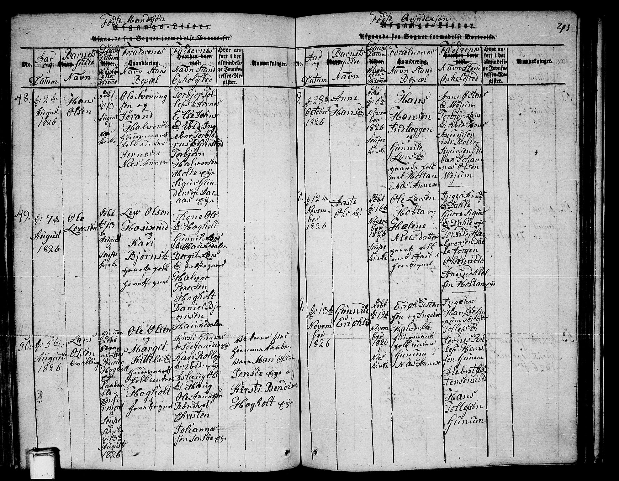 Sauherad kirkebøker, AV/SAKO-A-298/F/Fa/L0005: Parish register (official) no. I 5, 1815-1829, p. 293