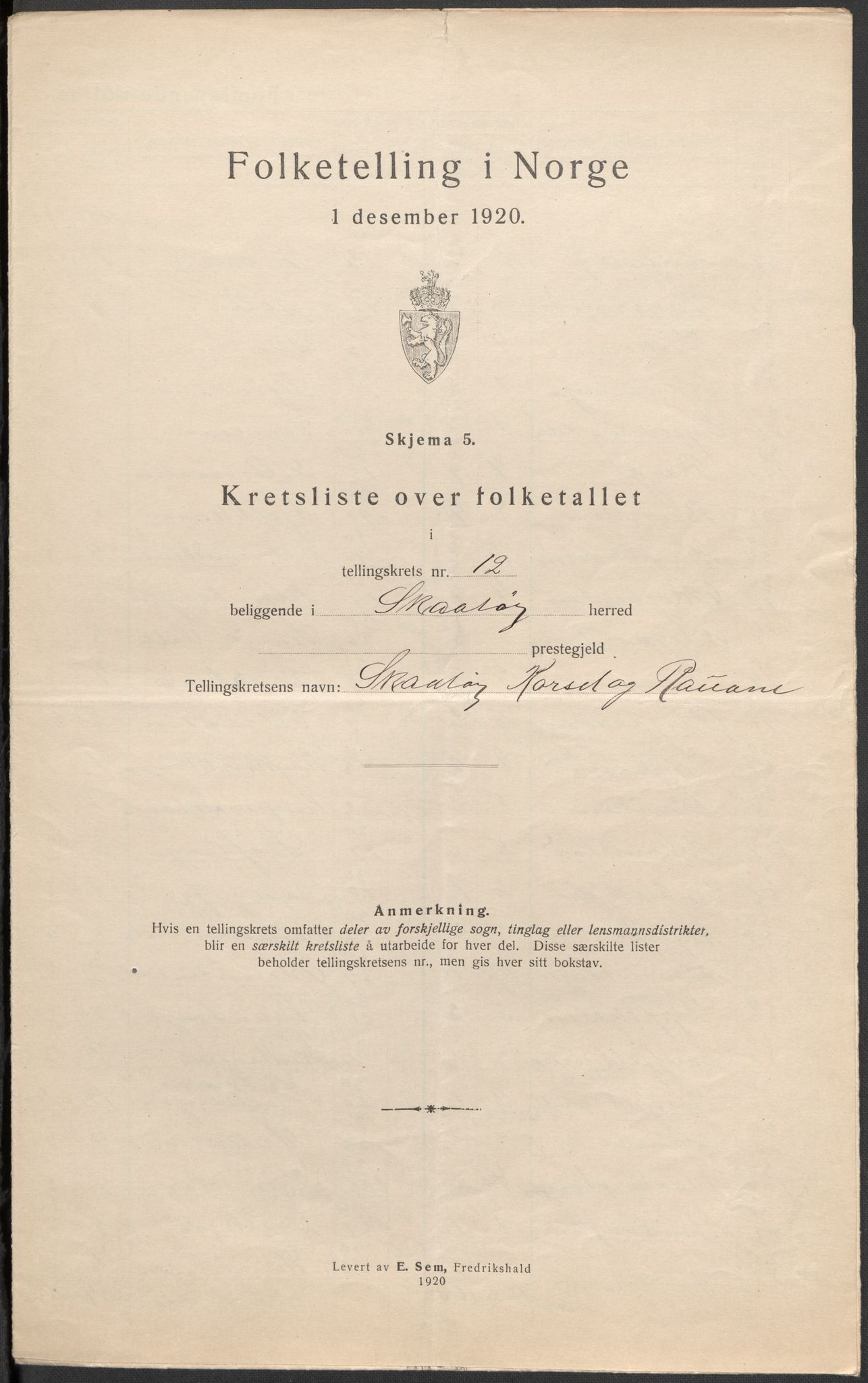 SAKO, 1920 census for Skåtøy, 1920, p. 38