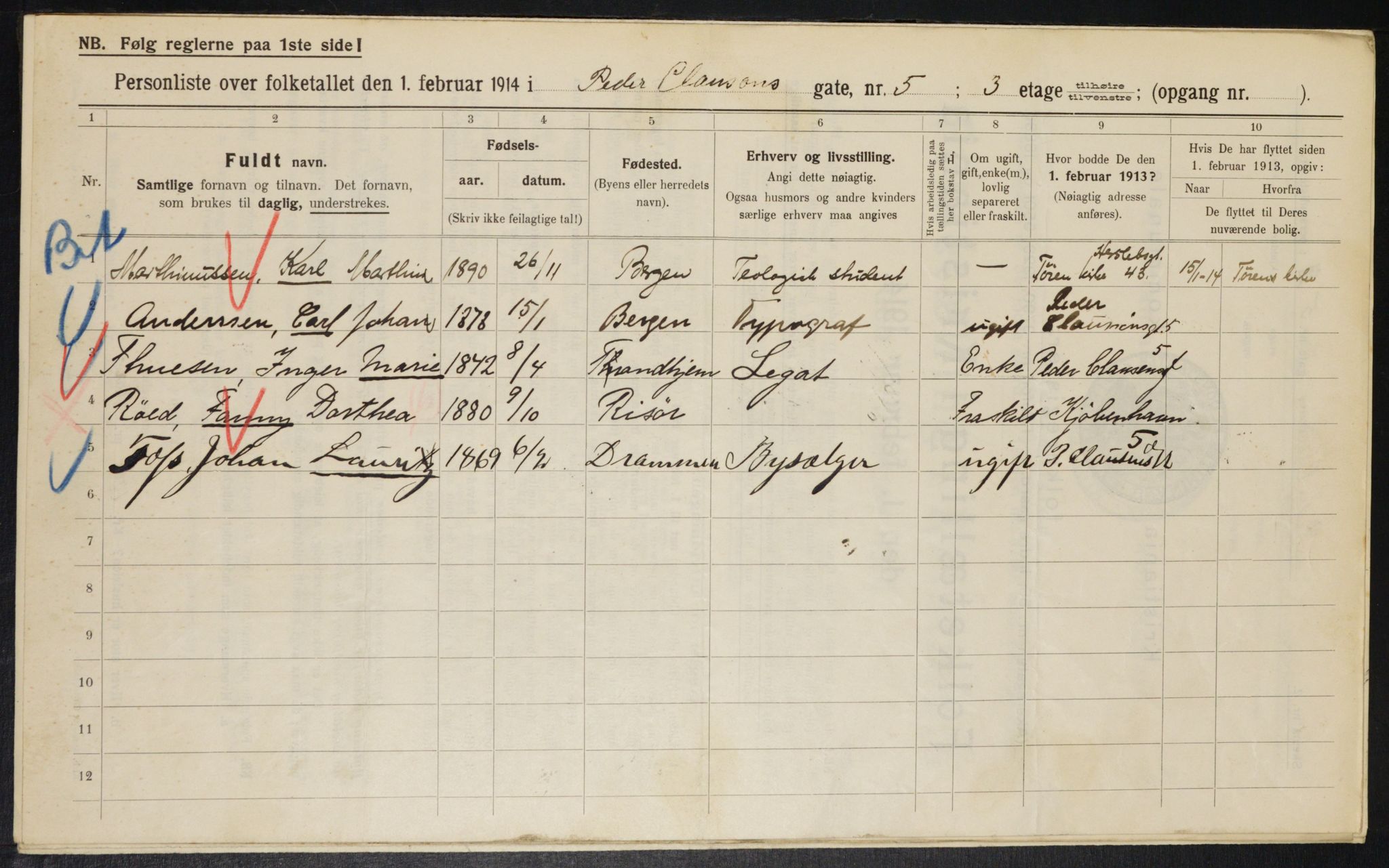 OBA, Municipal Census 1914 for Kristiania, 1914, p. 78841