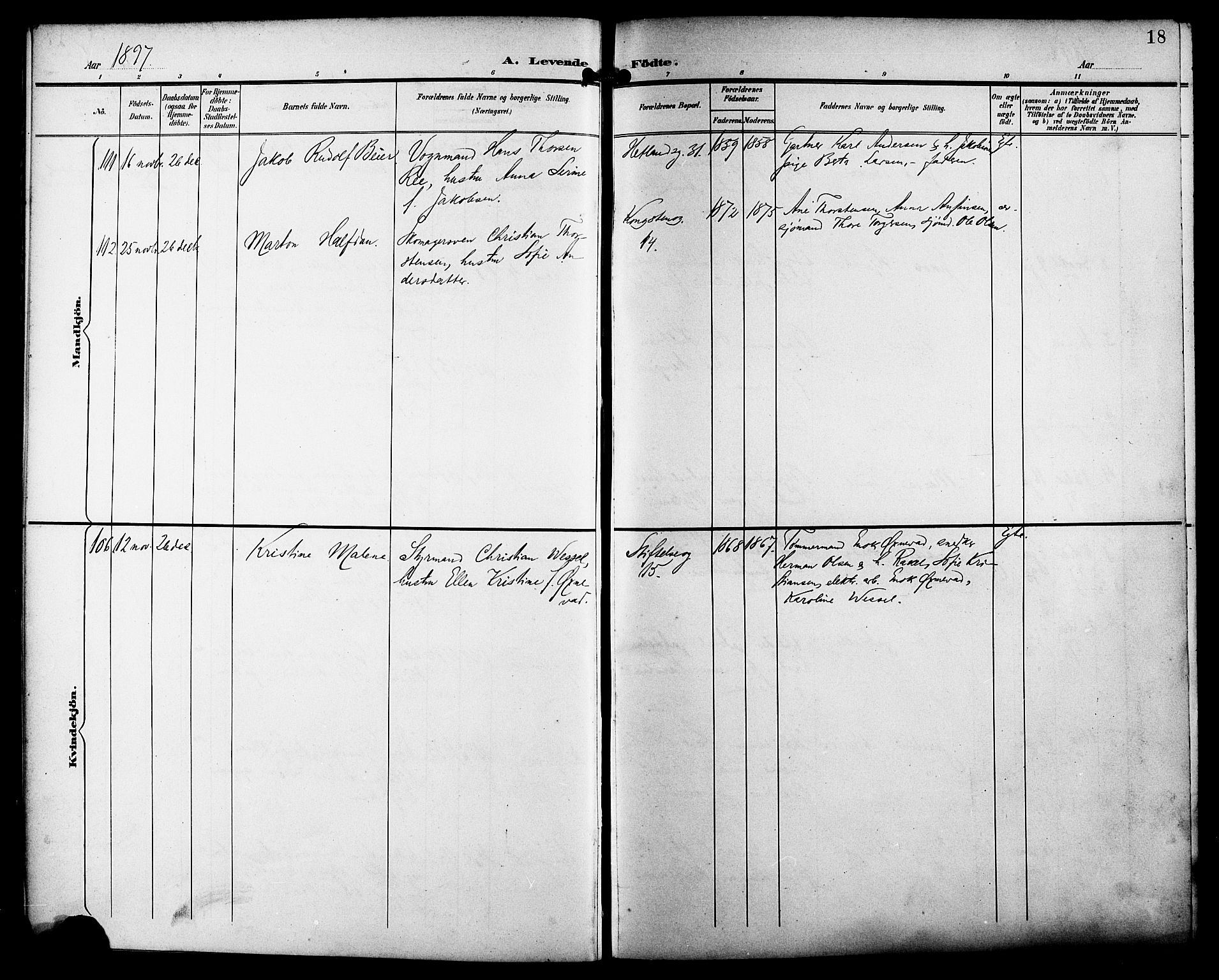 St. Petri sokneprestkontor, SAST/A-101813/001/30/30BB/L0008: Parish register (copy) no. B 8, 1897-1905, p. 18