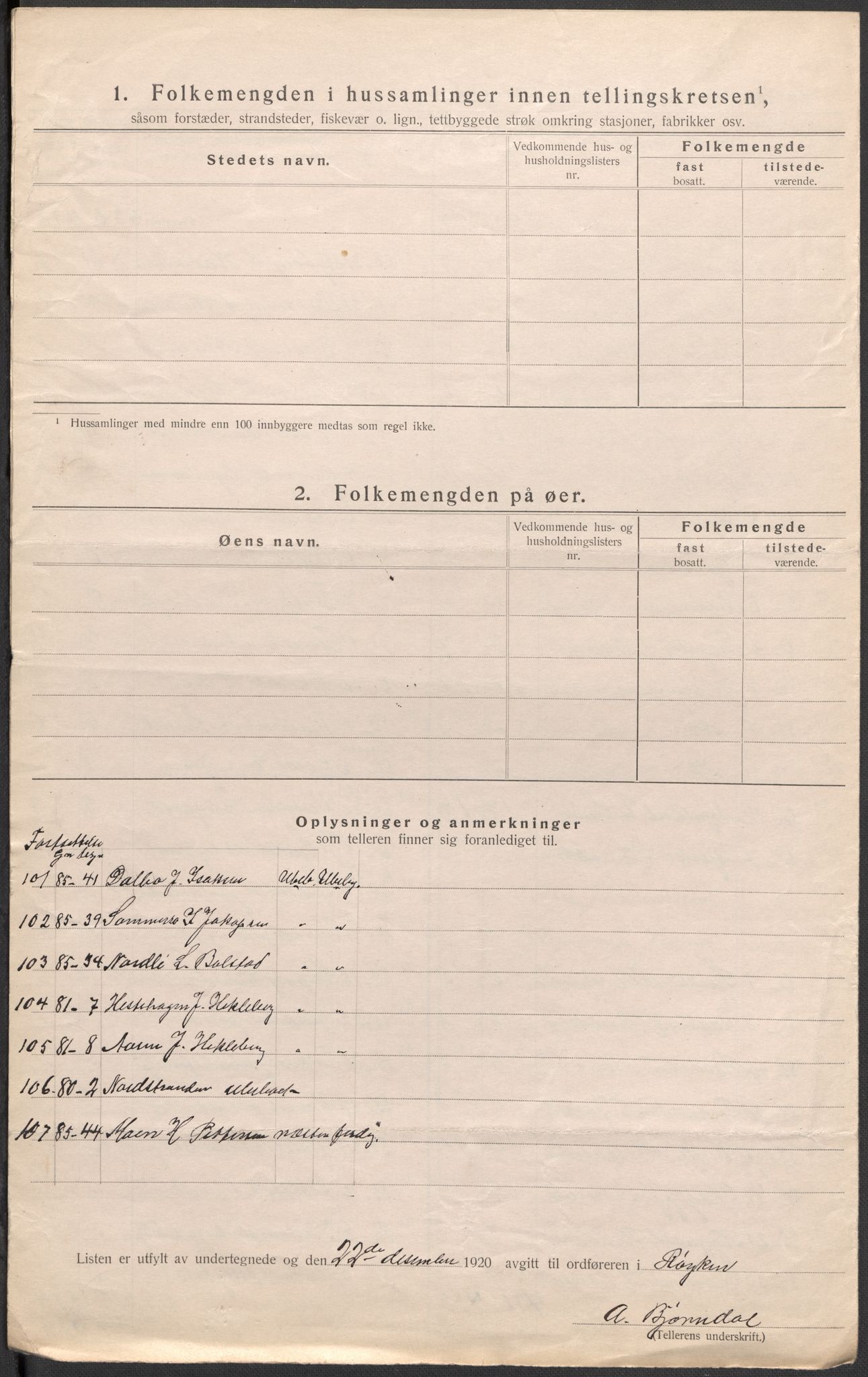 SAKO, 1920 census for Røyken, 1920, p. 10