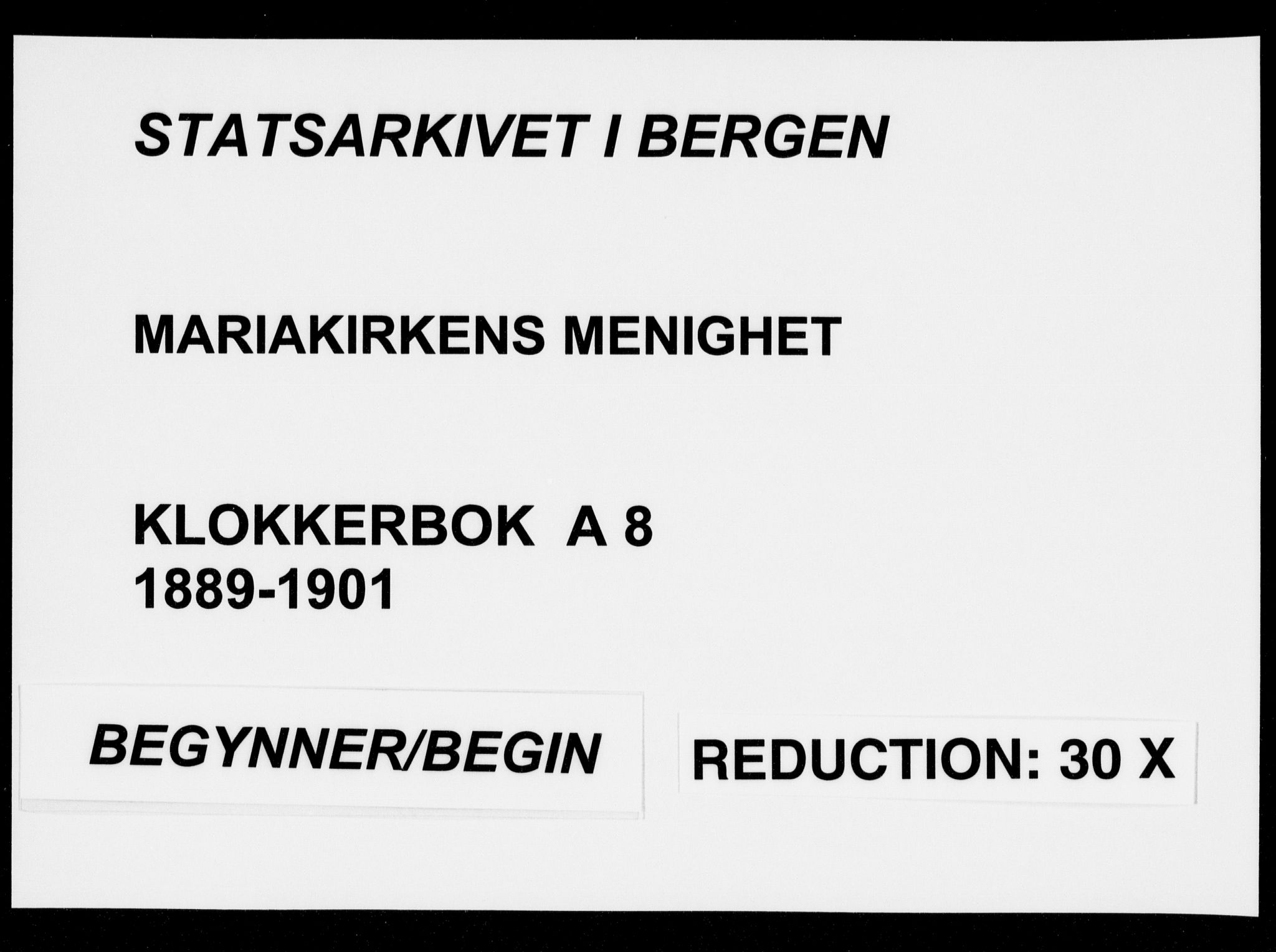Mariakirken Sokneprestembete, AV/SAB-A-76901/H/Hab/L0008: Parish register (copy) no. A 8, 1889-1908
