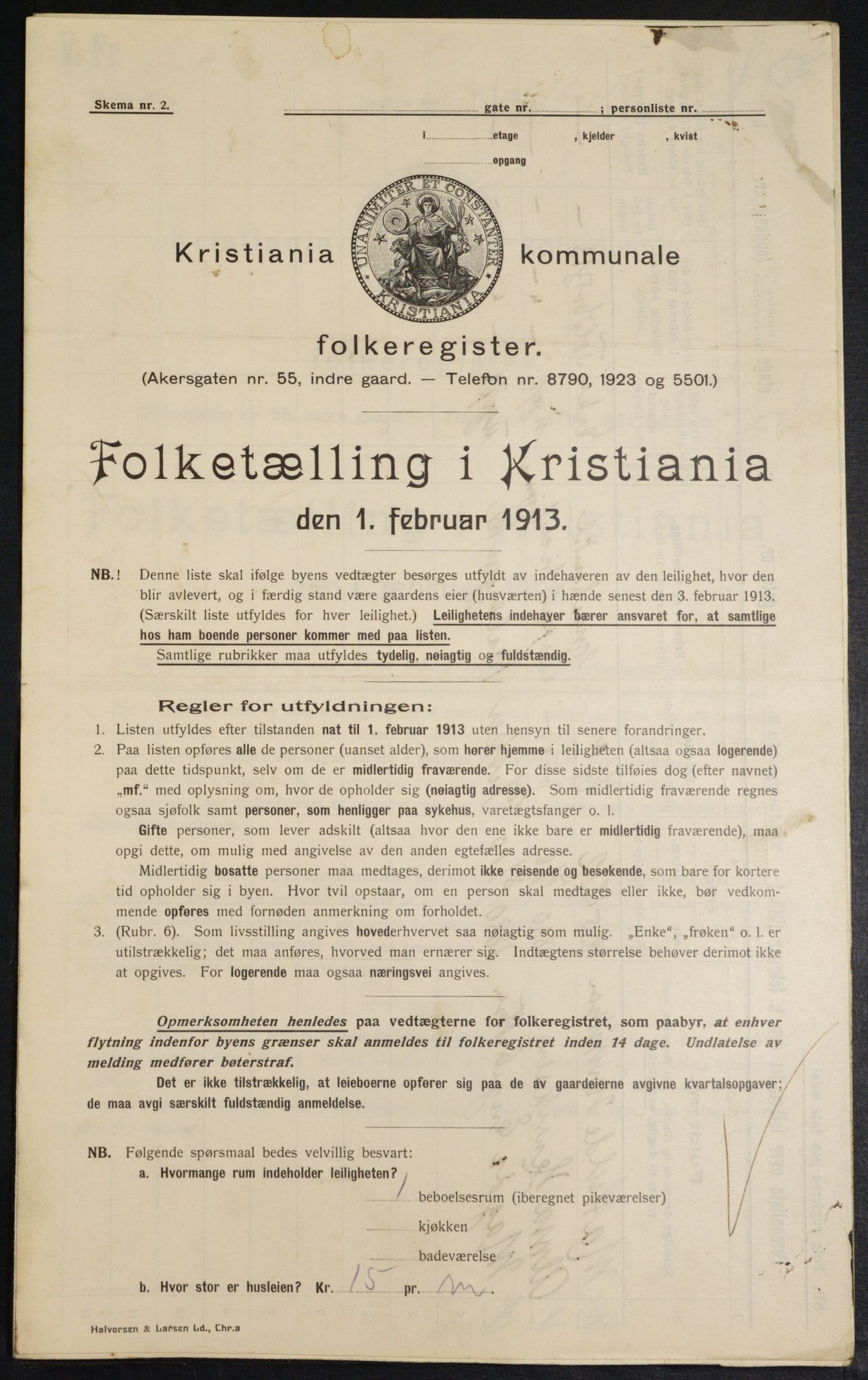 OBA, Municipal Census 1913 for Kristiania, 1913, p. 113120