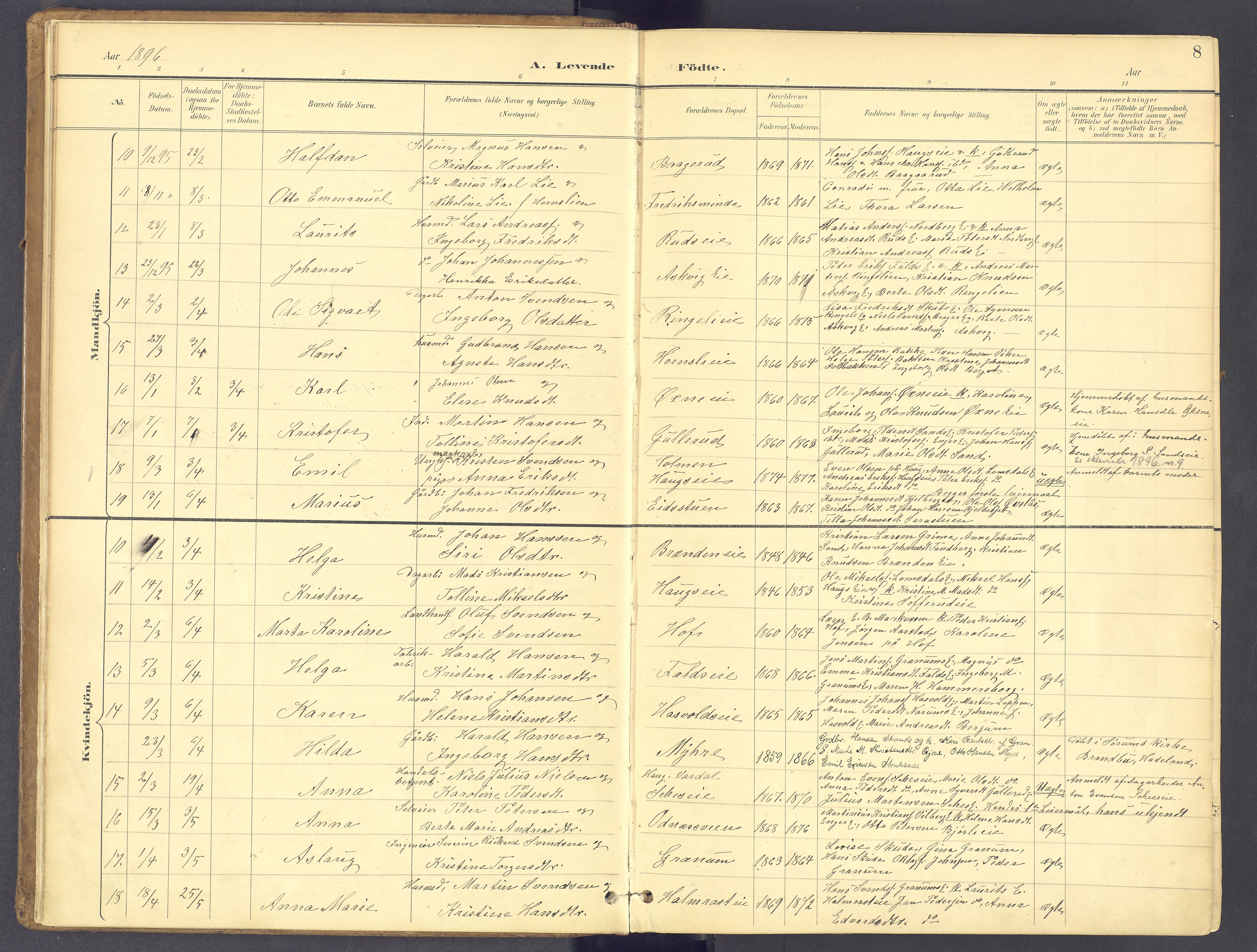 Søndre Land prestekontor, SAH/PREST-122/K/L0006: Parish register (official) no. 6, 1895-1904, p. 8