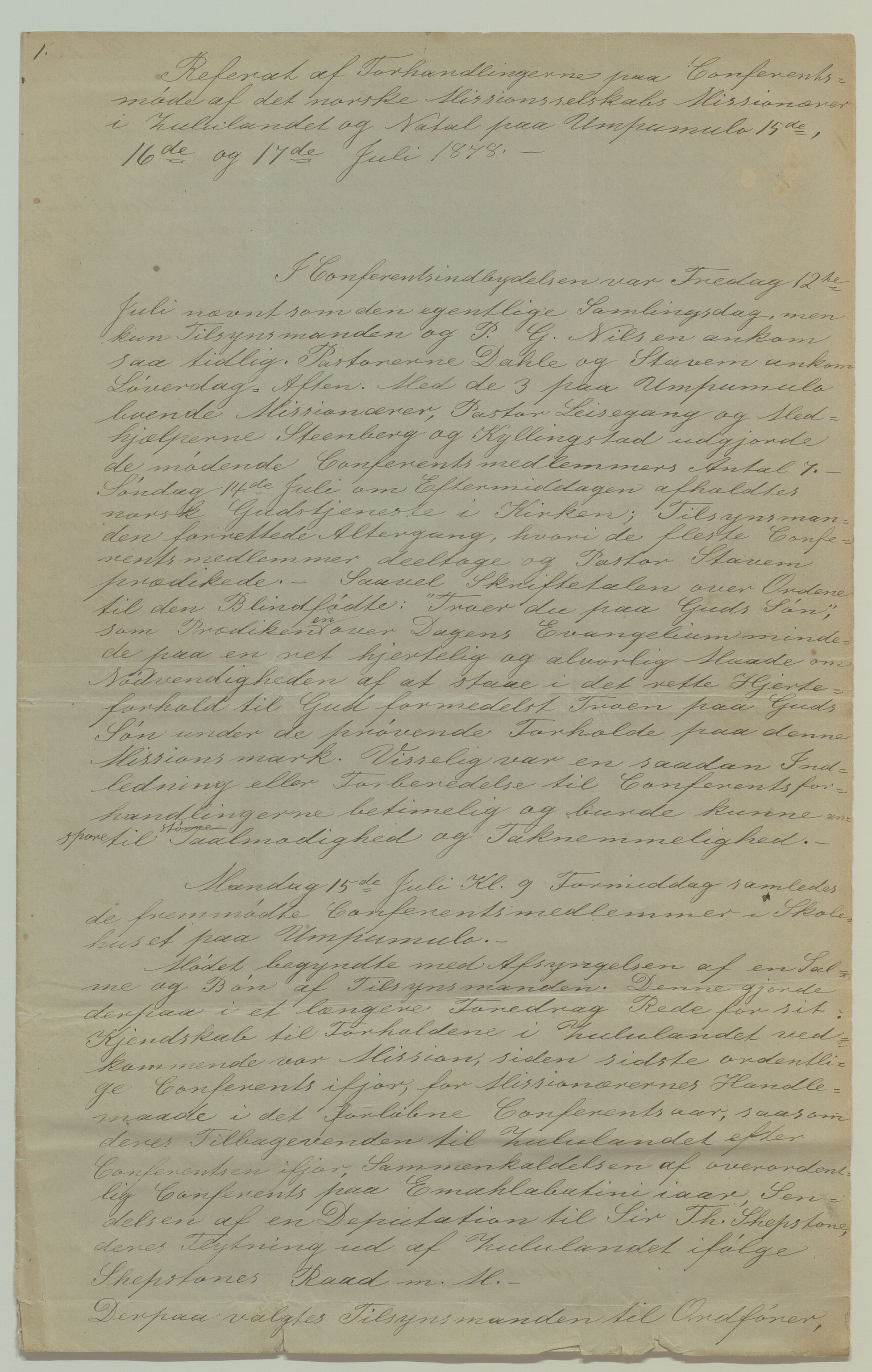 Det Norske Misjonsselskap - hovedadministrasjonen, VID/MA-A-1045/D/Da/Daa/L0035/0006: Konferansereferat og årsberetninger / Konferansereferat fra Sør-Afrika., 1878