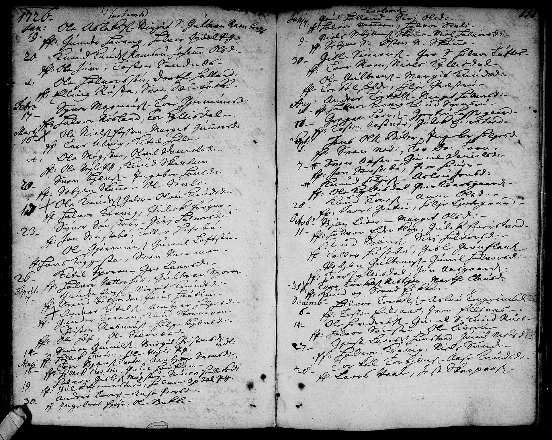 Rollag kirkebøker, AV/SAKO-A-240/F/Fa/L0002: Parish register (official) no. I 2, 1714-1742, p. 111